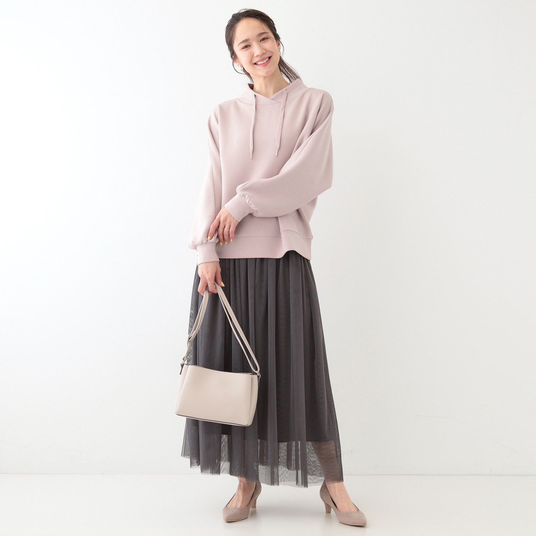 SHOO･LA･RUE「【S-LL】なめらかタッチ もちさら抜け襟トップス」|Tシャツ・カットソー|