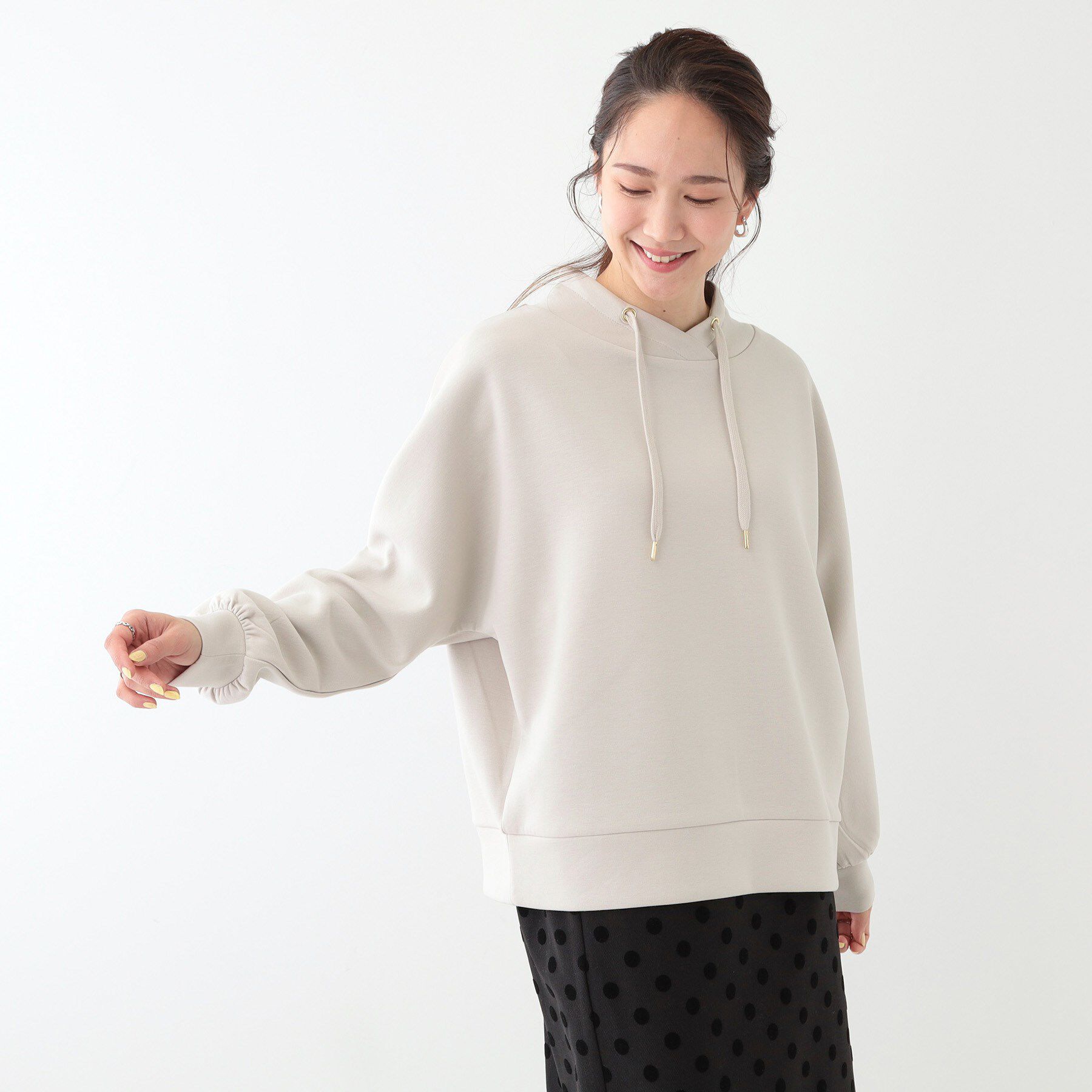 SHOO･LA･RUE「【S-LL】なめらかタッチ もちさら抜け襟トップス」|Tシャツ・カットソー|