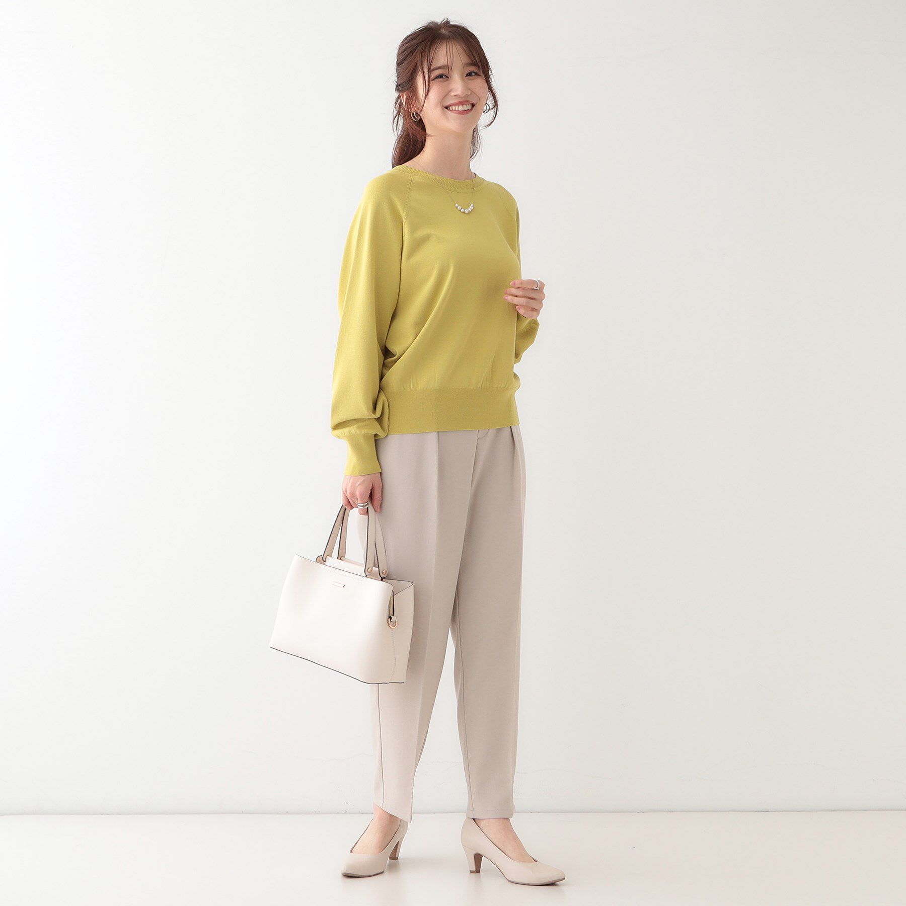 SHOO･LA･RUE「【洗える/S-LL/前後2WAY】クルーネックニットカーディガン」|カーディガン|