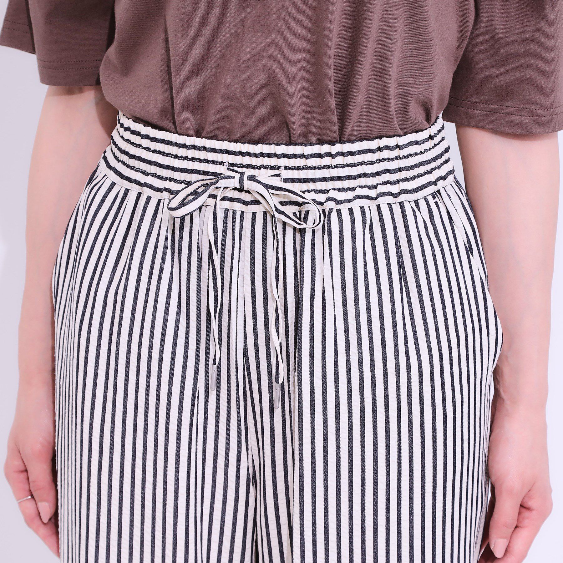 SHOO･LA･RUE「【セットアップ可能/ひんやり/吸水速乾】サッカーストライプイージーパンツ」|その他|