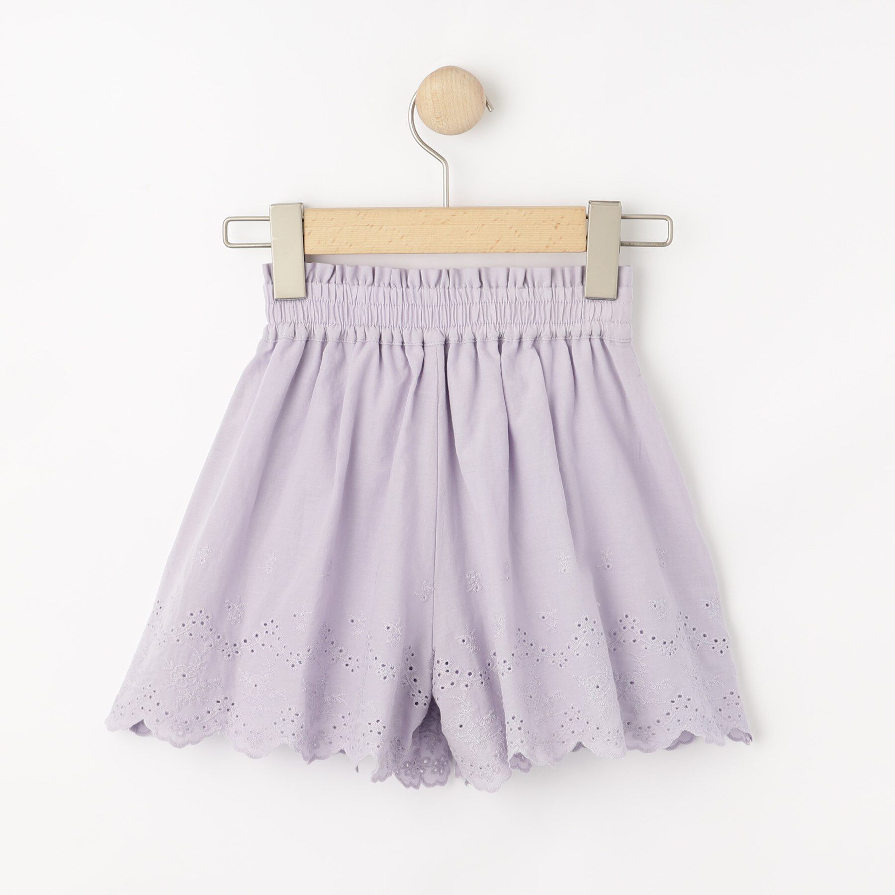 SHOO･LA･RUE「【100-150cm】ガーリーコーデに カットワークレースキュロット」|キュロット|