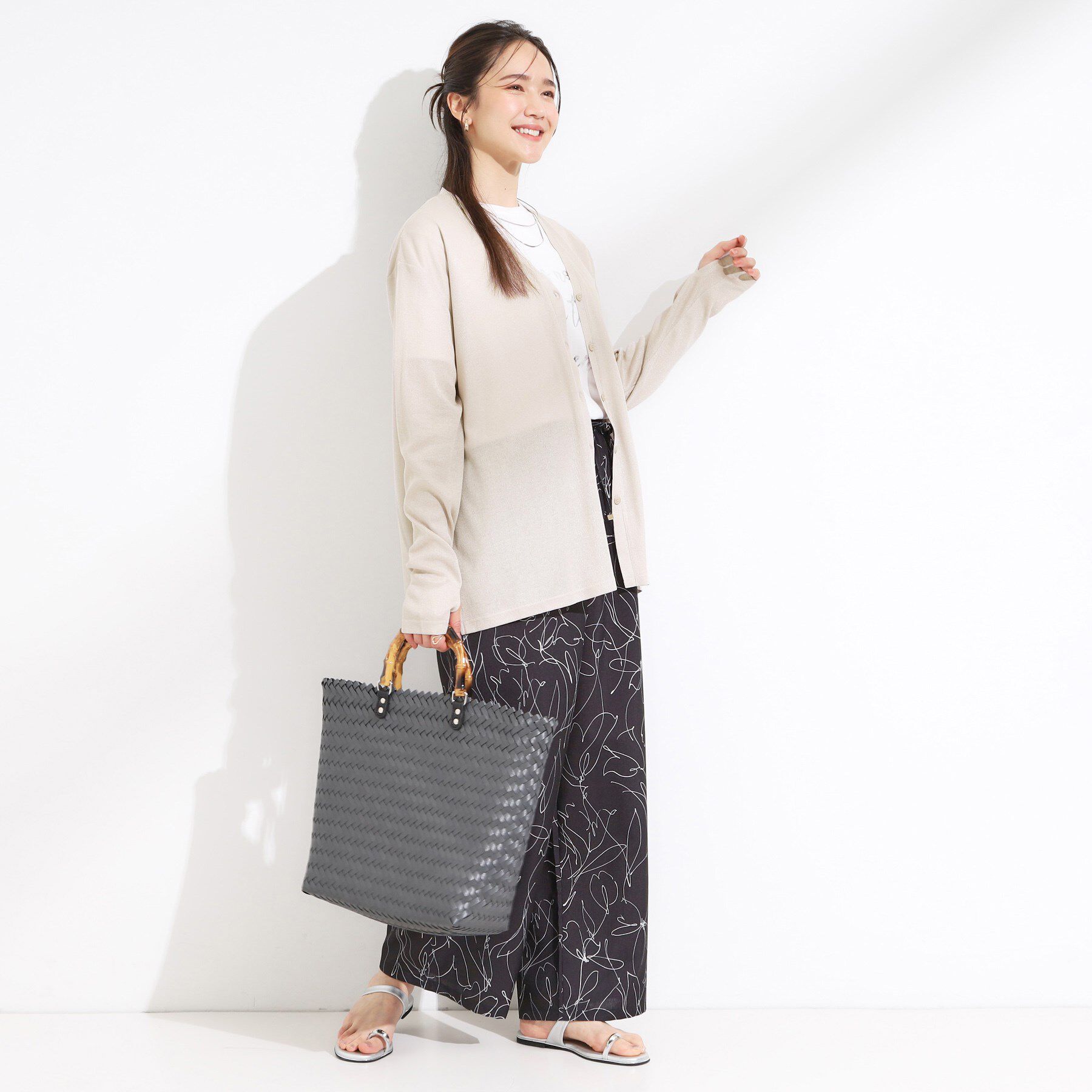 SHOO･LA･RUE「【S-LL/ひんやり/UV】手の甲まで隠れる トッパーカーディガン」|カーディガン|