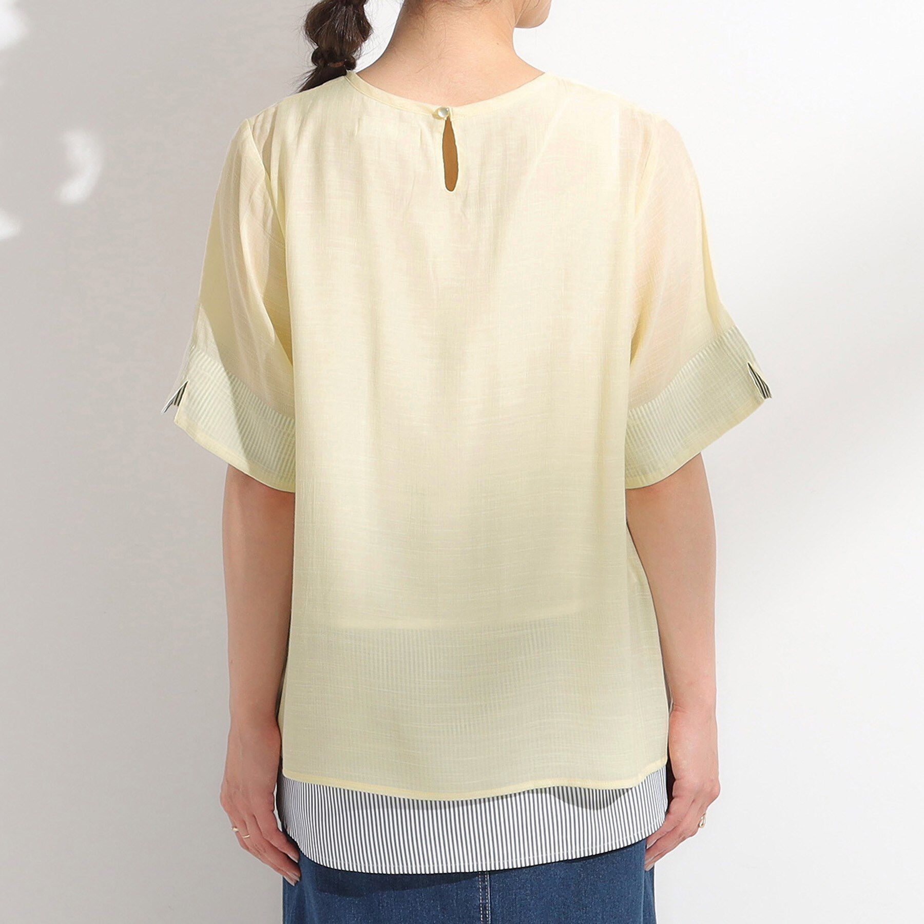 SHOO･LA･RUE「【洗える/S-LL】着るだけでコーデが決まる 裾レイヤードトップス」|Tシャツ・カットソー|