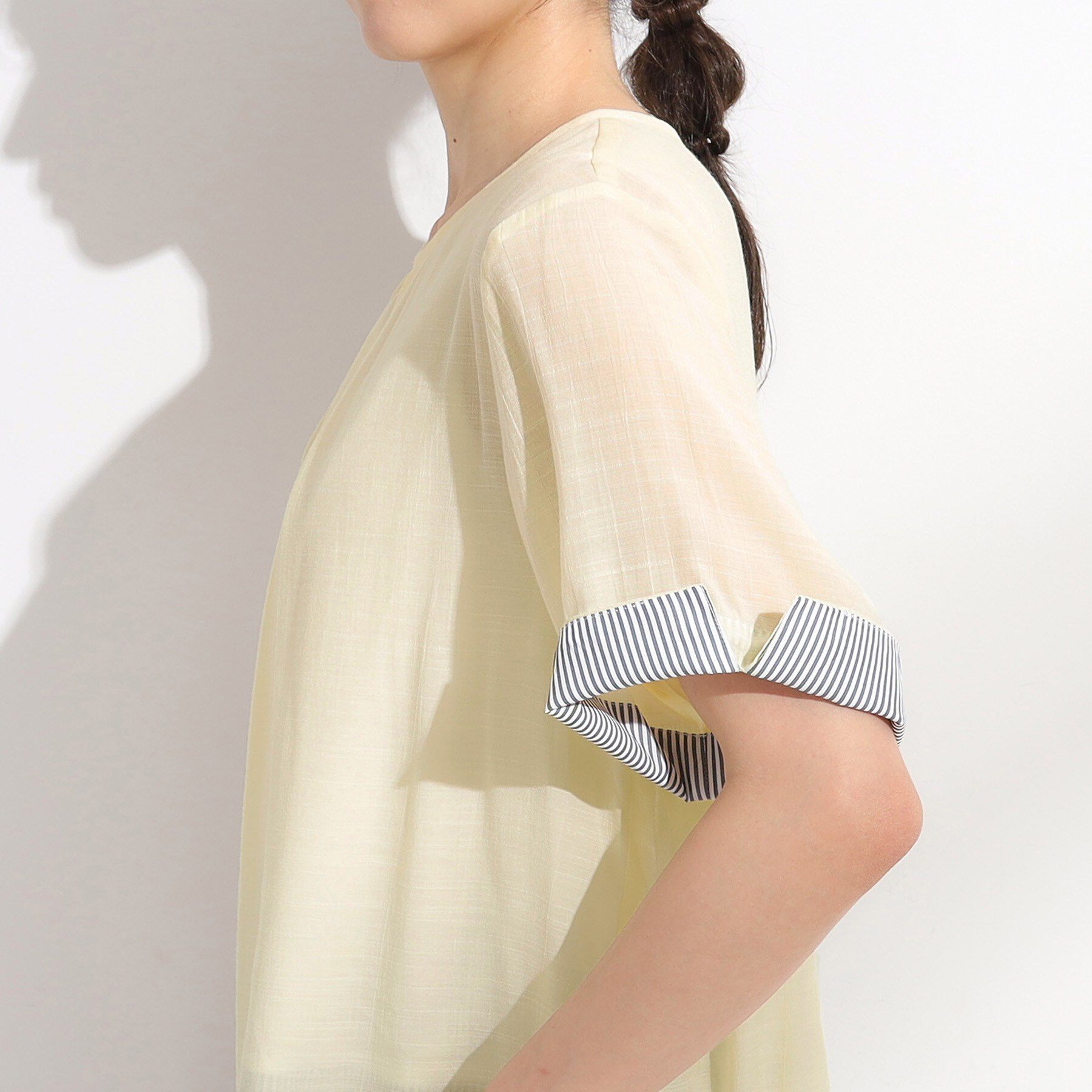 SHOO･LA･RUE「【洗える/S-LL】着るだけでコーデが決まる 裾レイヤードトップス」|Tシャツ・カットソー|