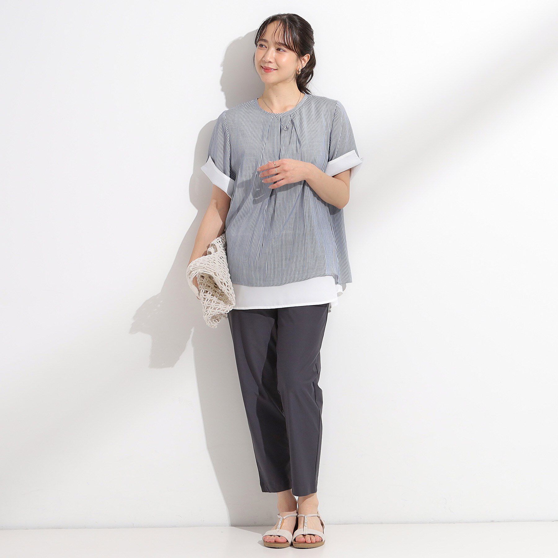 SHOO･LA･RUE「【洗える/S-LL】着るだけでコーデが決まる 裾レイヤードトップス」|Tシャツ・カットソー|