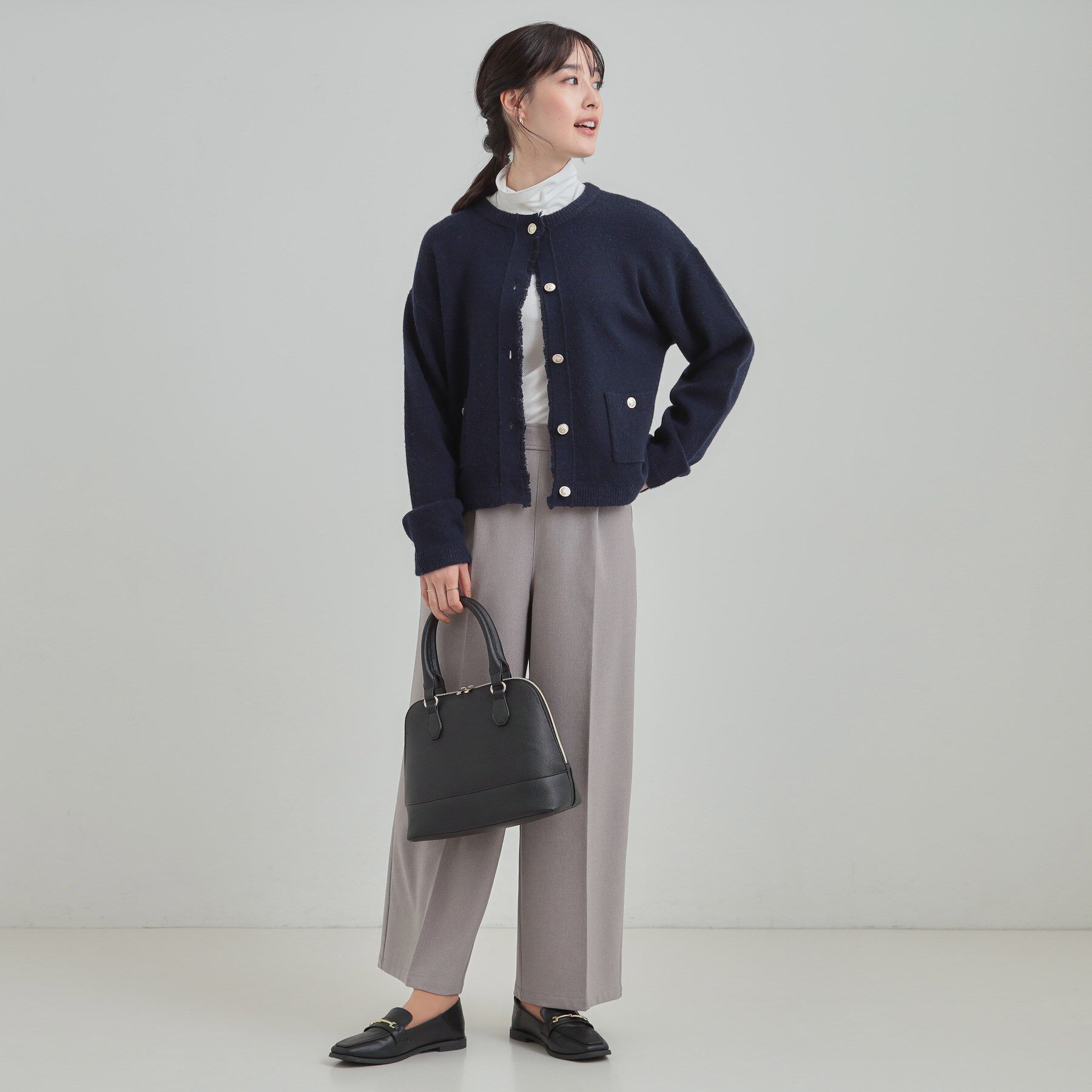 SHOO･LA･RUE「【洗濯機可】きちんと感が魅力 ジャケットライクカーディガン」|カーディガン|