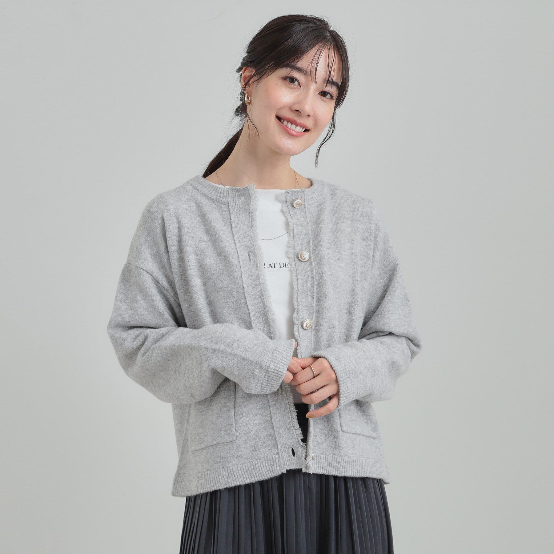 SHOO･LA･RUE「【洗濯機可】きちんと感が魅力 ジャケットライクカーディガン」|カーディガン|