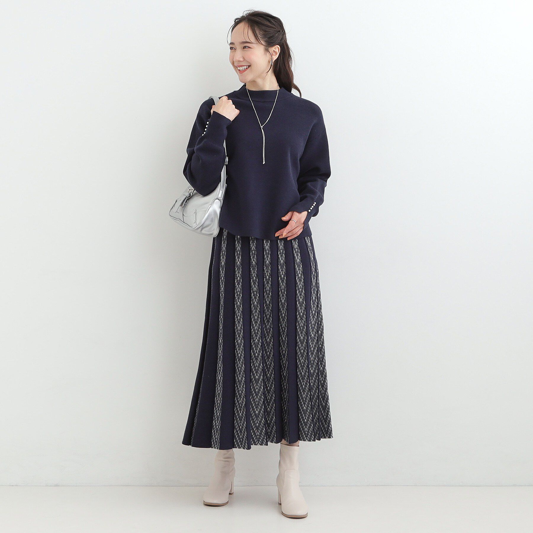 SHOO･LA･RUE「【洗濯機可/セットアップ可／S-LL】新色追加 女性らしさ際立つ もちもちニットスカート」|スカート|