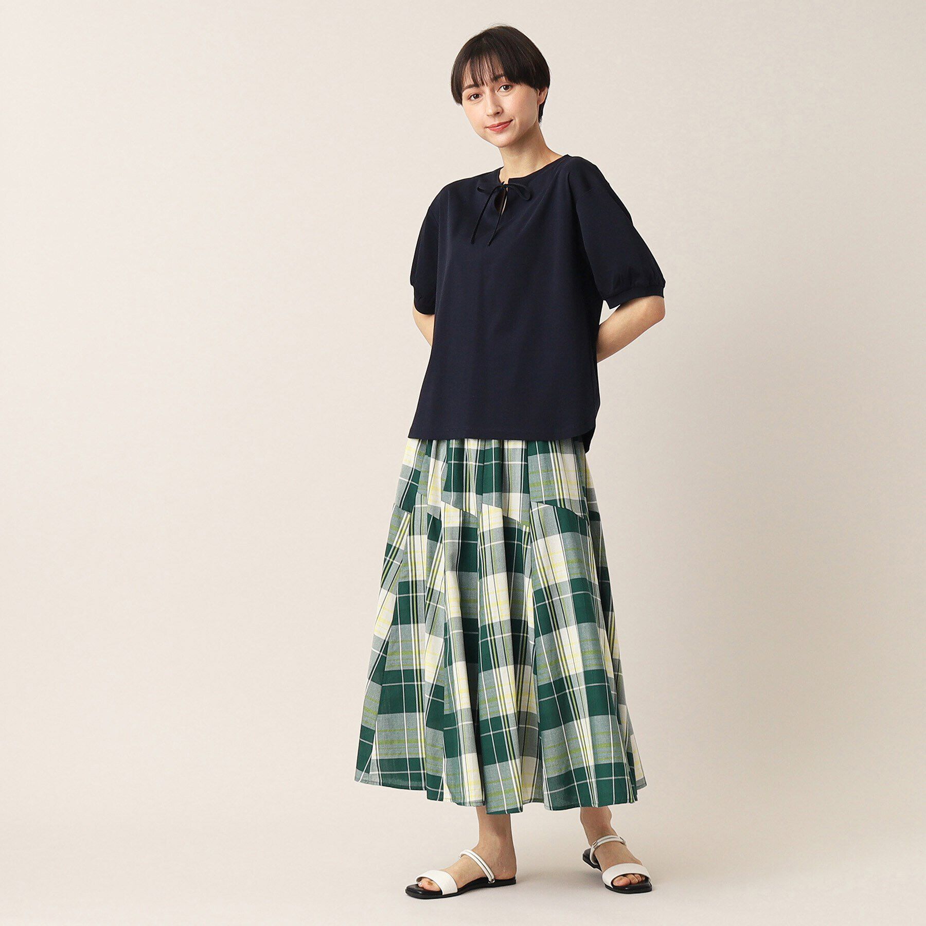 Dessin「【ウエストゴム・洗える】切り替えフレアスカート（XS～L）」|スカート|