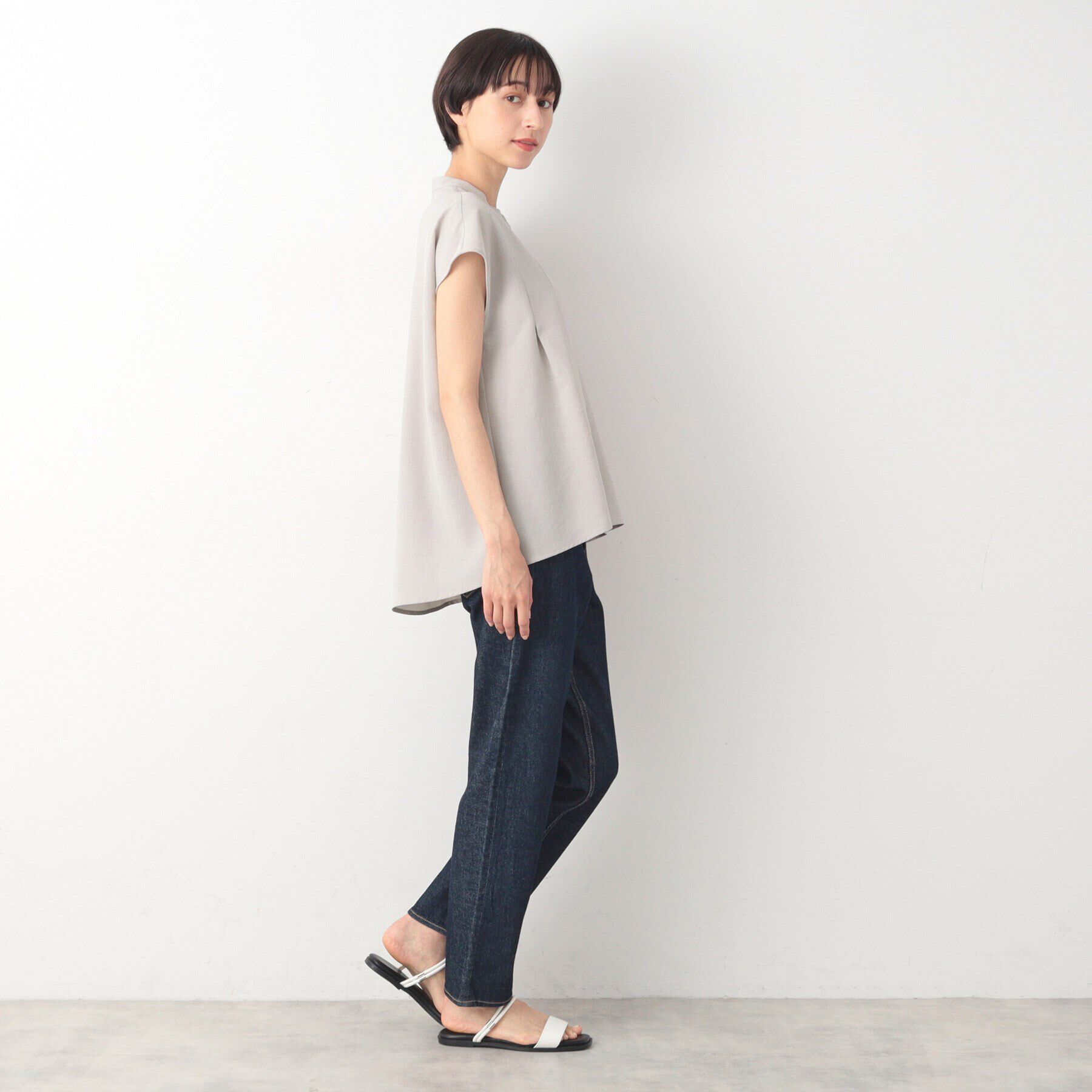 Dessin「【洗える】テントラインフレンチスリーブブラウス（XS～L）」|シャツ・ブラウス|