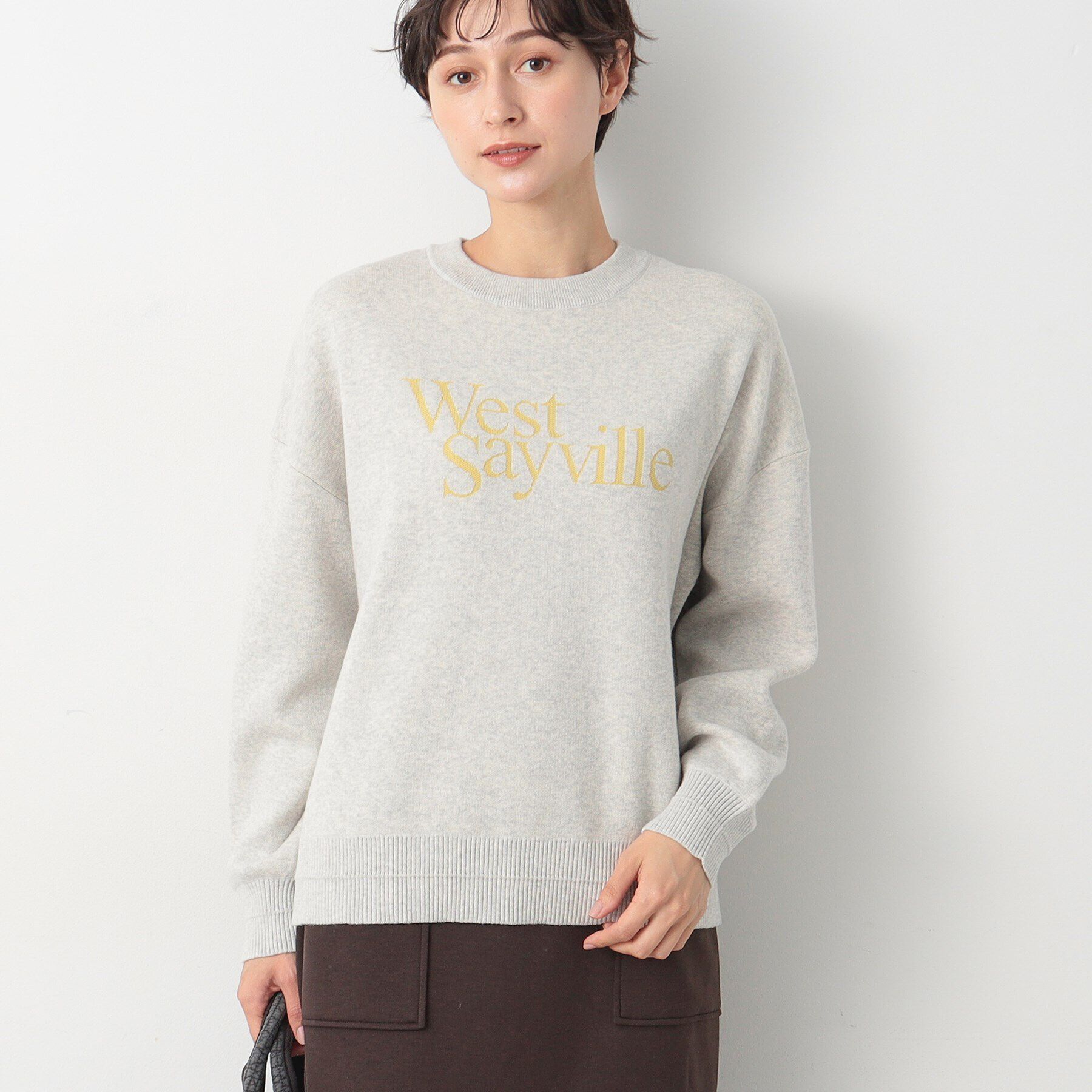 Dessin「【洗える】ロゴジャカードニット（XS～L）」|ニット・セーター|イエロー(032)