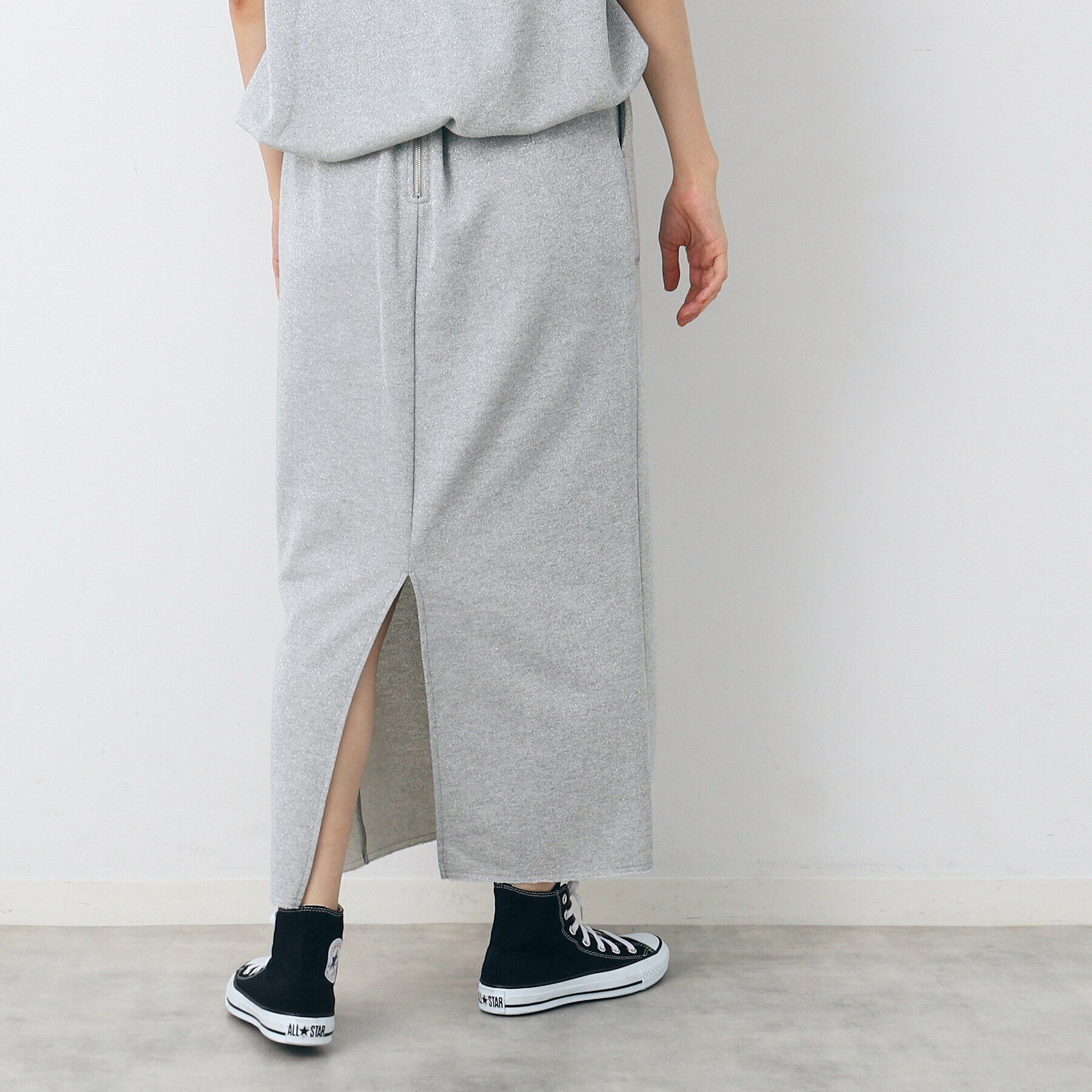 Dessin「【洗える】ラメ裏毛タイトスカート」|スカート|