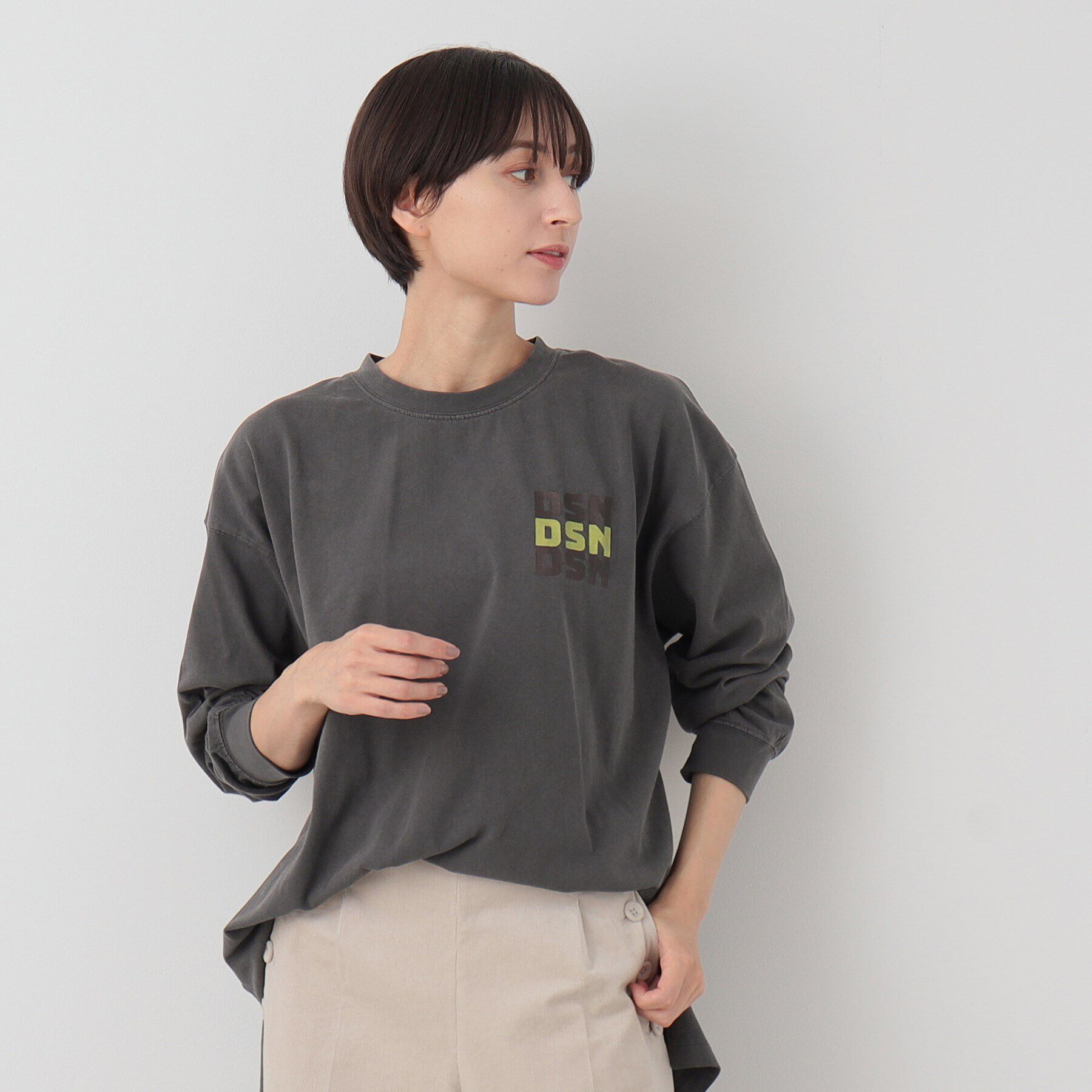 Dessin「【ピグメント染め】ルーズシルエットロンT」|Tシャツ・カットソー|