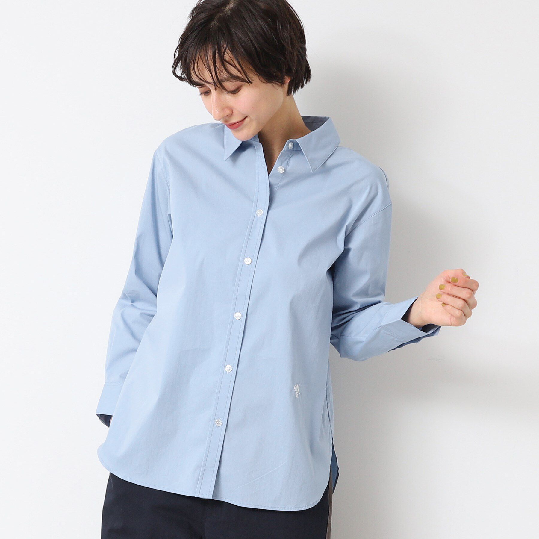 Dessin「【洗える】レギュラーカラーシャツ」|シャツ・ブラウス|ブルー(091)