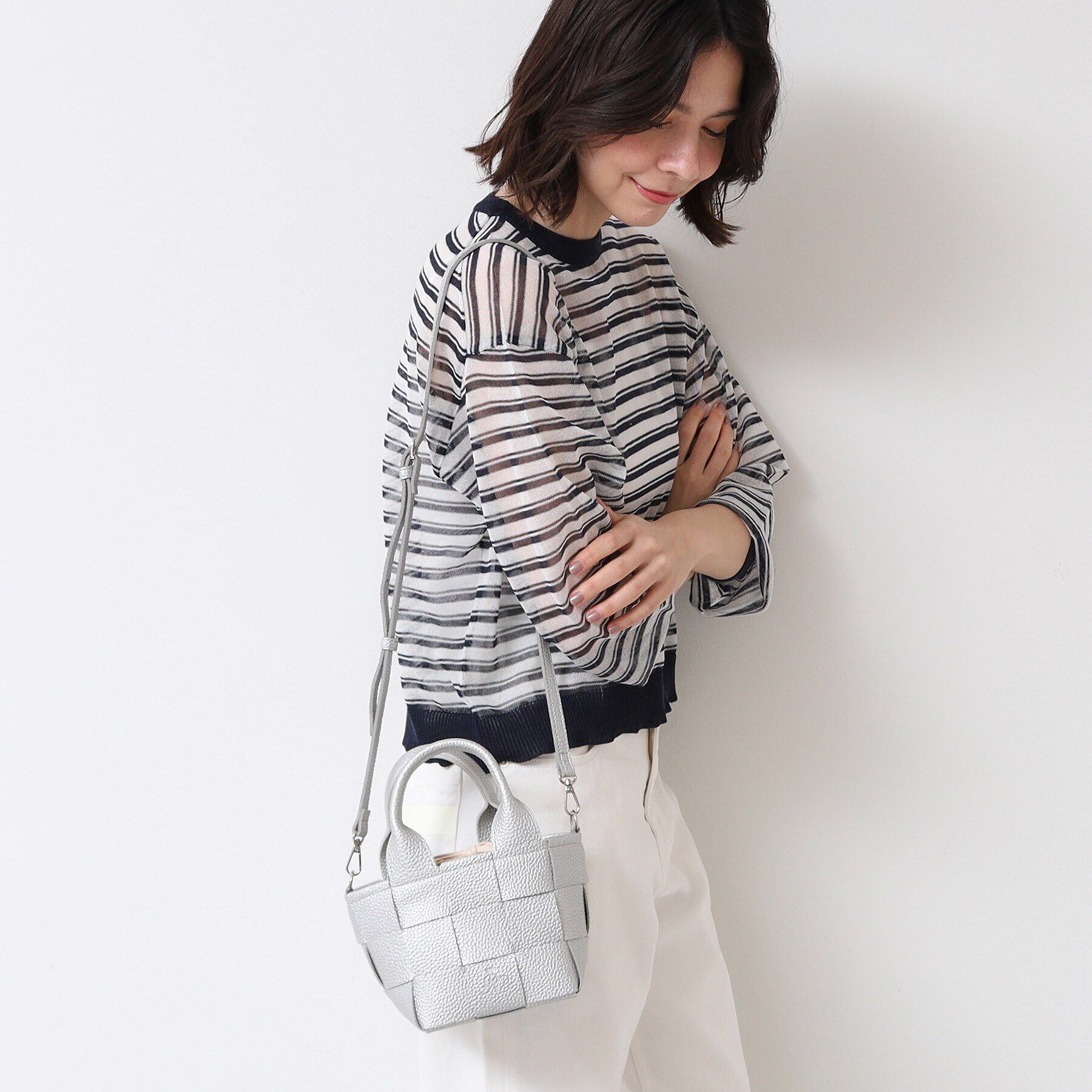 Dessin「2WAYミニメッシュトート」|ショルダー・メッセンジャー|シルバー(006)