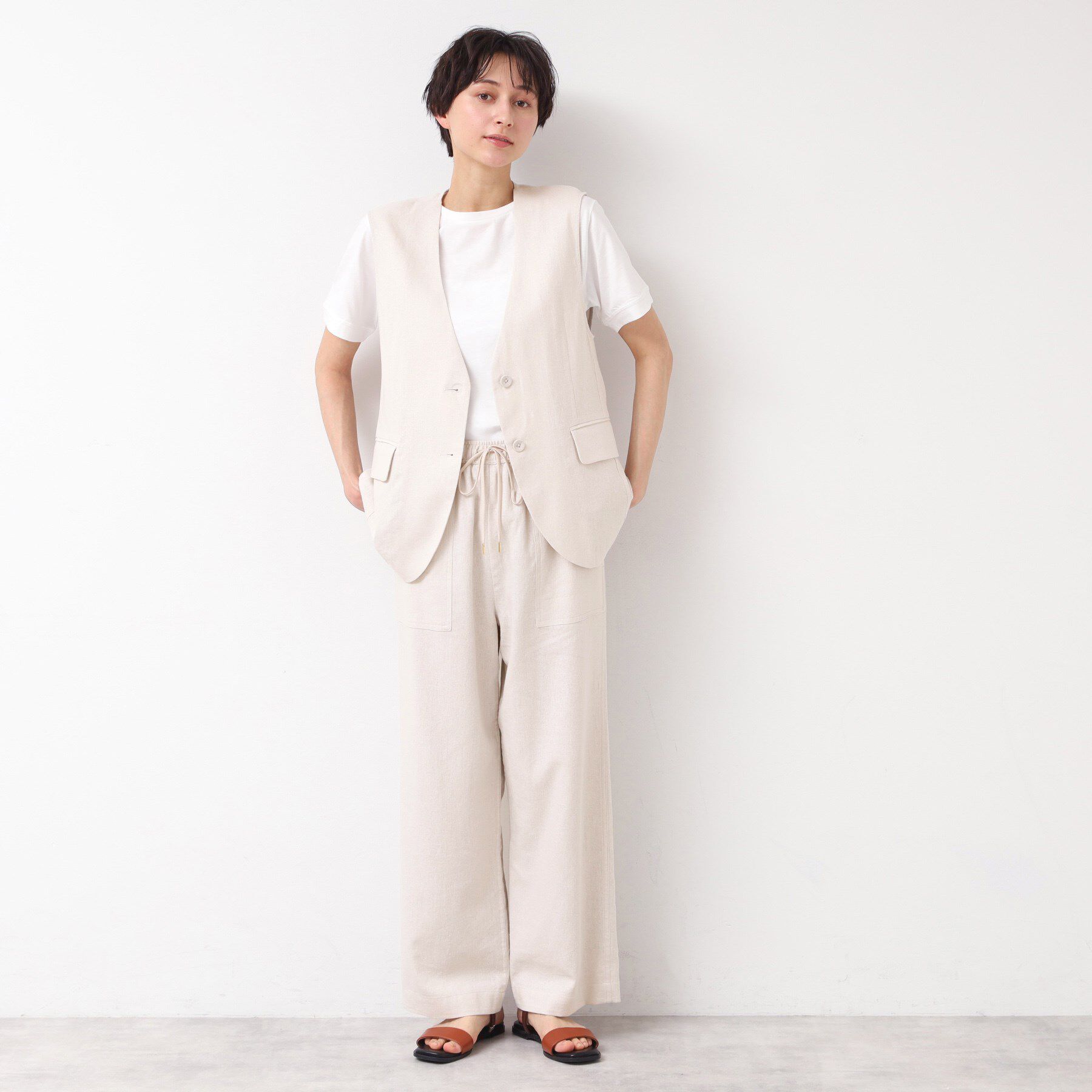 Dessin「【セットアップ可能・洗える】ボタン付きジレ」|ベスト・ジレ|