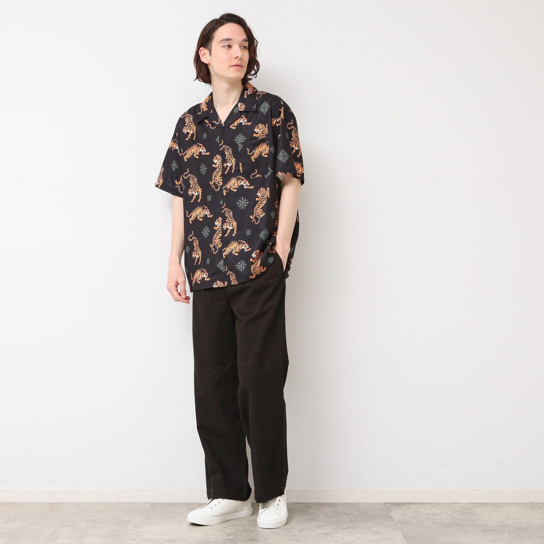 Dessin「【洗える】タイガープリントシャツ」|シャツ・ブラウス|