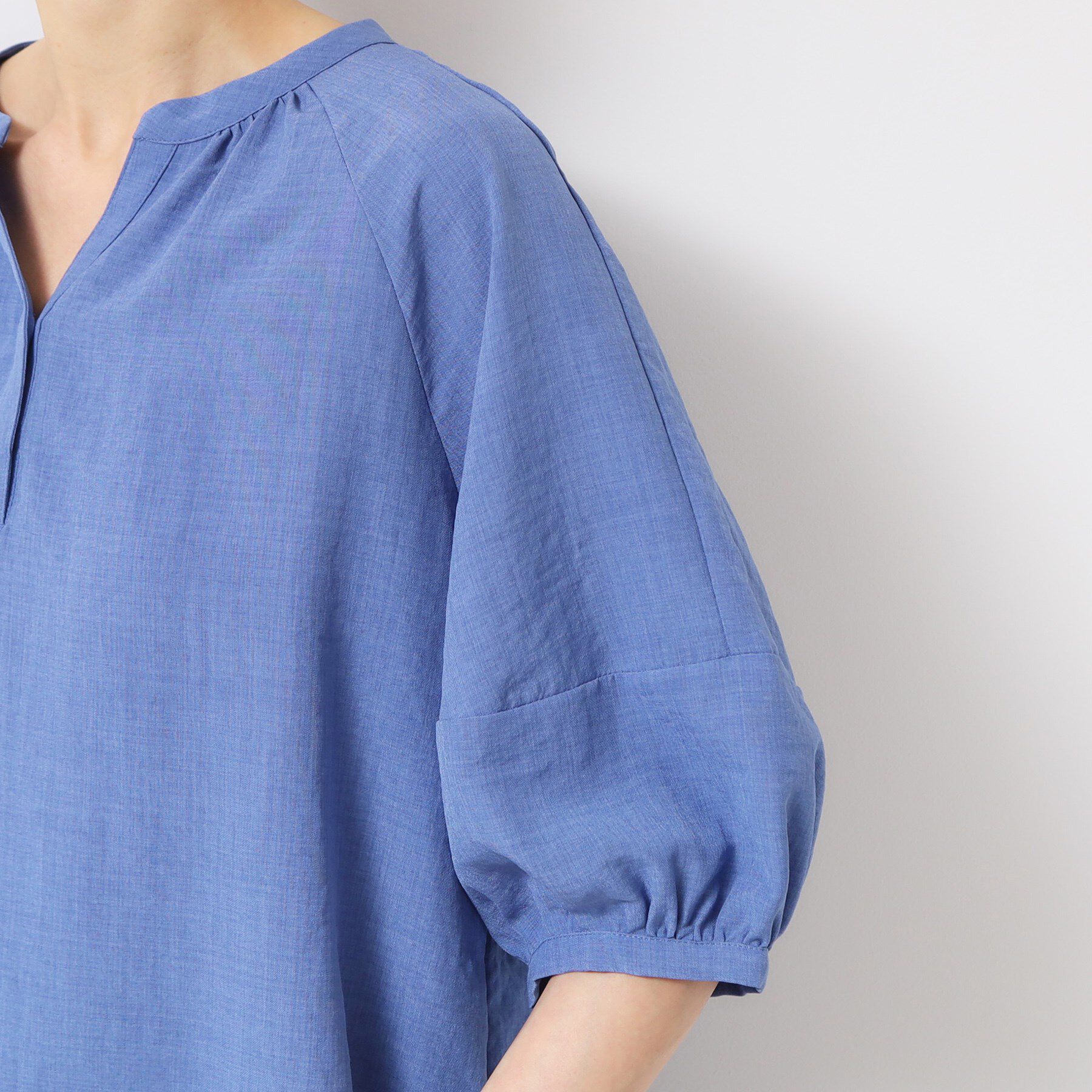 Dessin「【洗える】スキッパ―五分袖ブラウス（XS～L）」|シャツ・ブラウス|