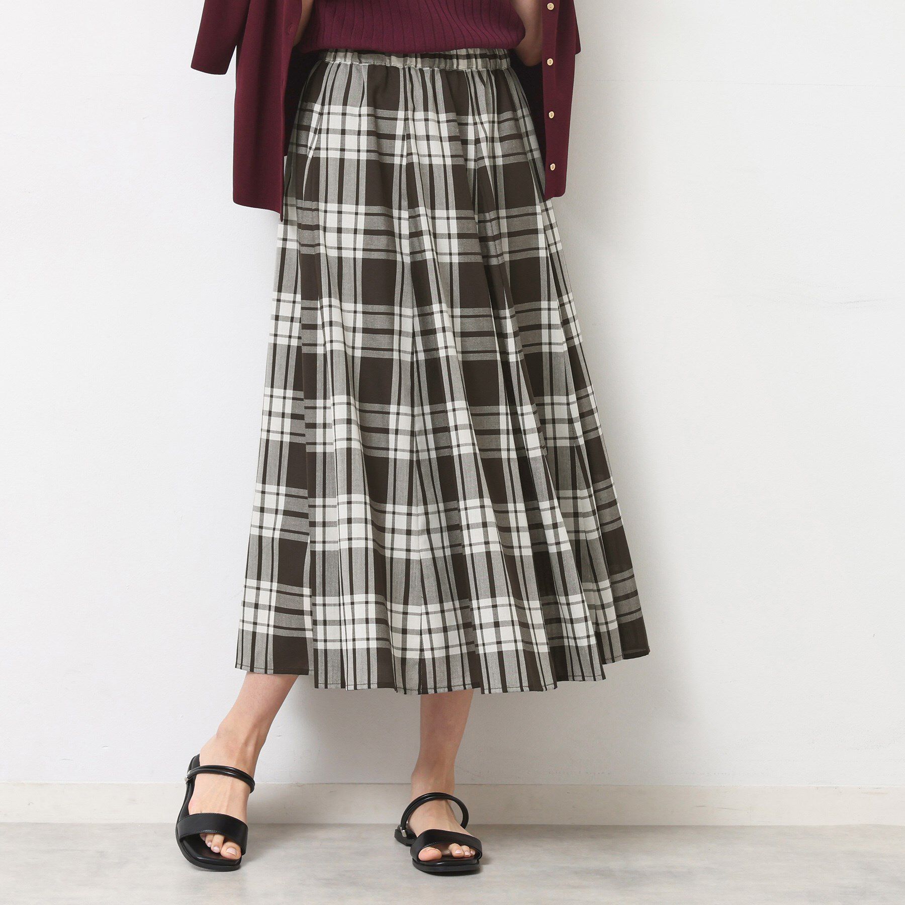 Dessin「【ウエストゴム/洗える】映えチェック柄スカート（XS~L）」|スカート|