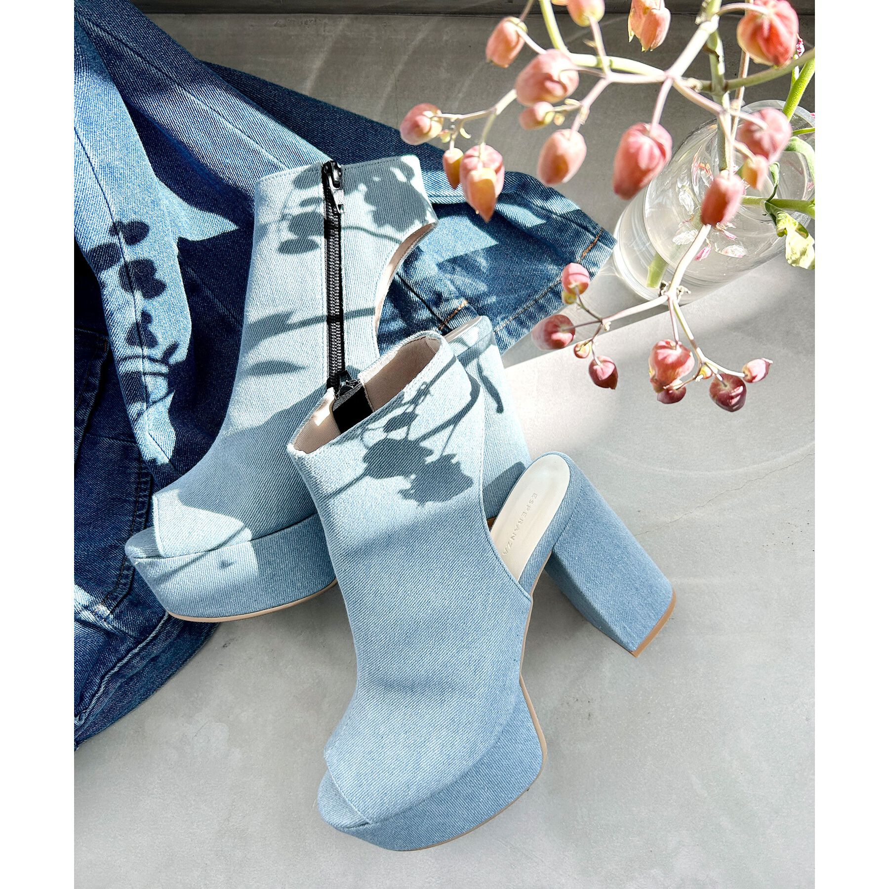 ESPERANZA「厚底ラク盛りブーツヒールサンダル」|ショートブーツ|