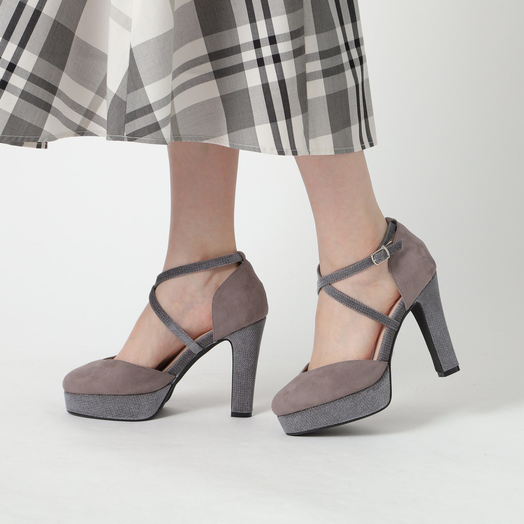 ESPERANZA「クロスストラップハイヒールセパレートパンプス」|パンプス|