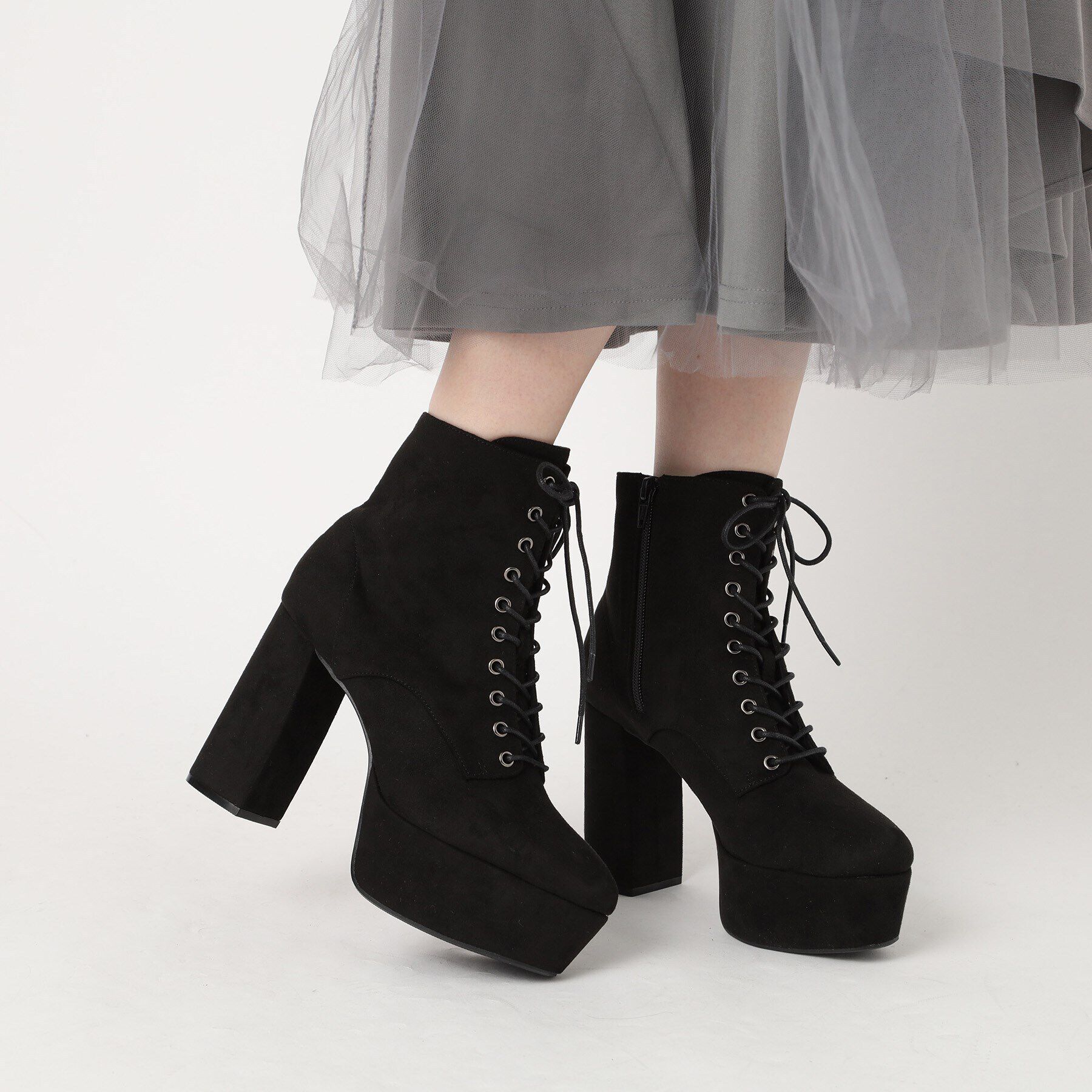 ESPERANZA「ラク盛り厚底レースアップブーツ」|ショートブーツ|