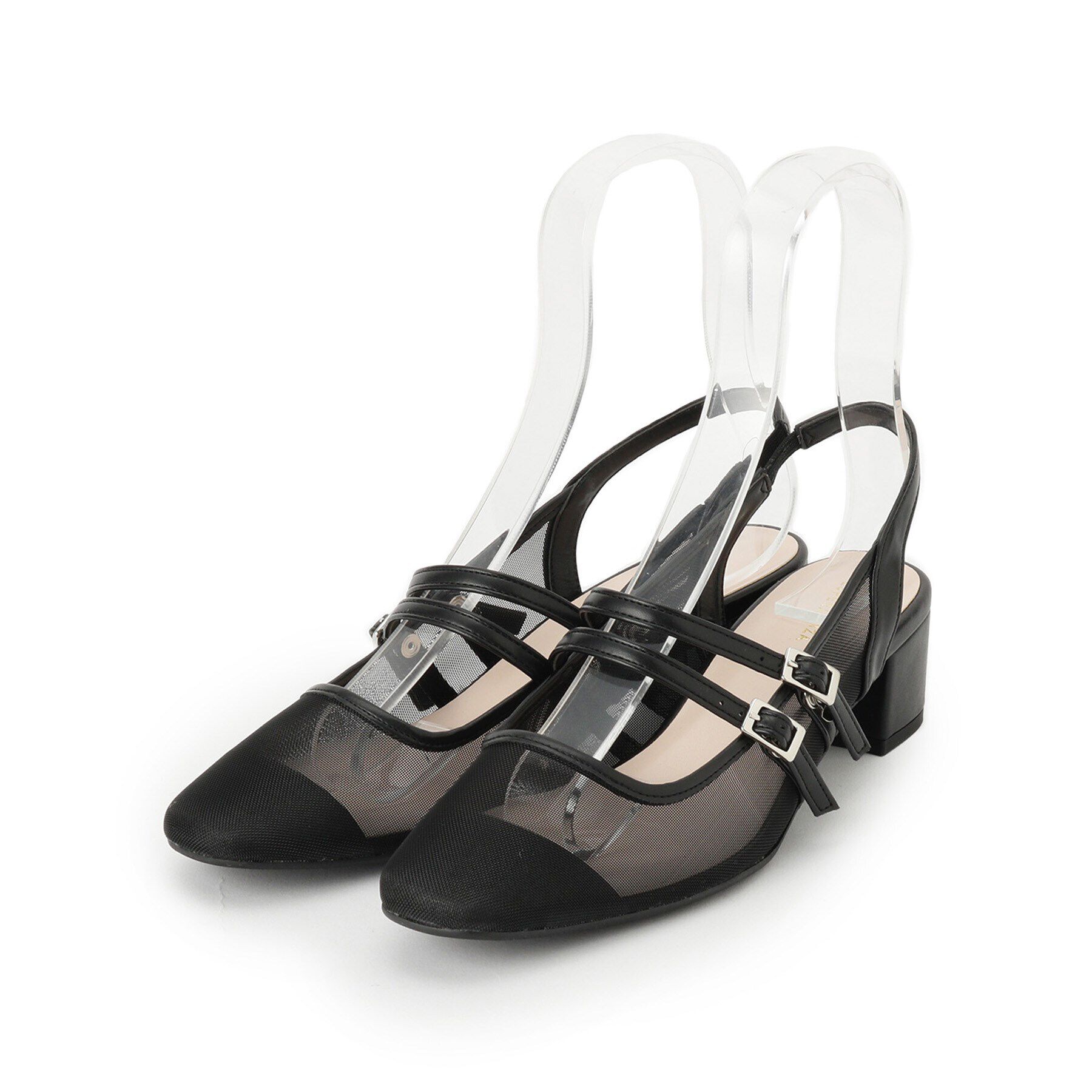 ESPERANZA「ダブルベルトメッシュパンプス」|パンプス|ブラック(019)