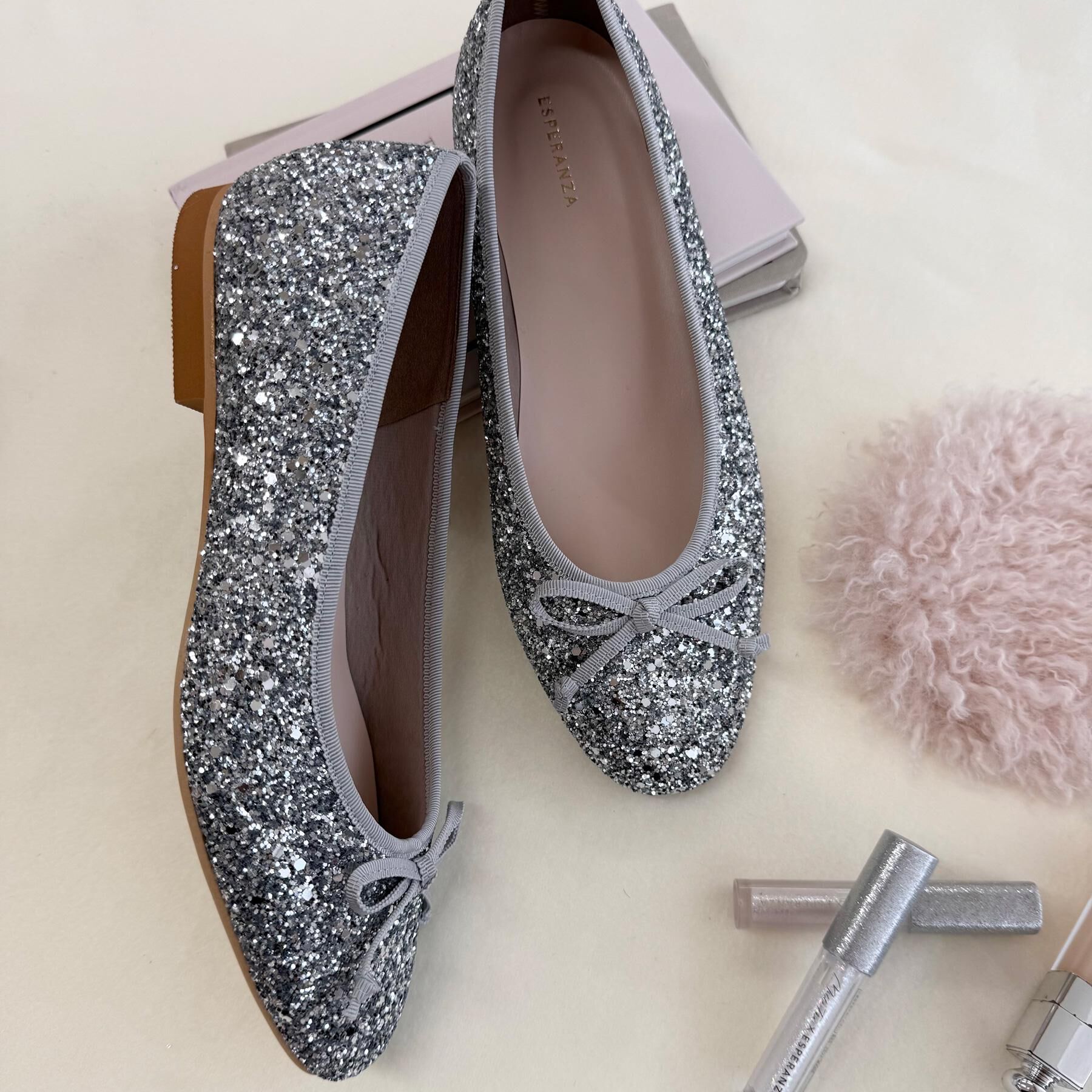 ESPERANZA「【EC限定カラーあり】グリッターバレエシューズ」|パンプス|