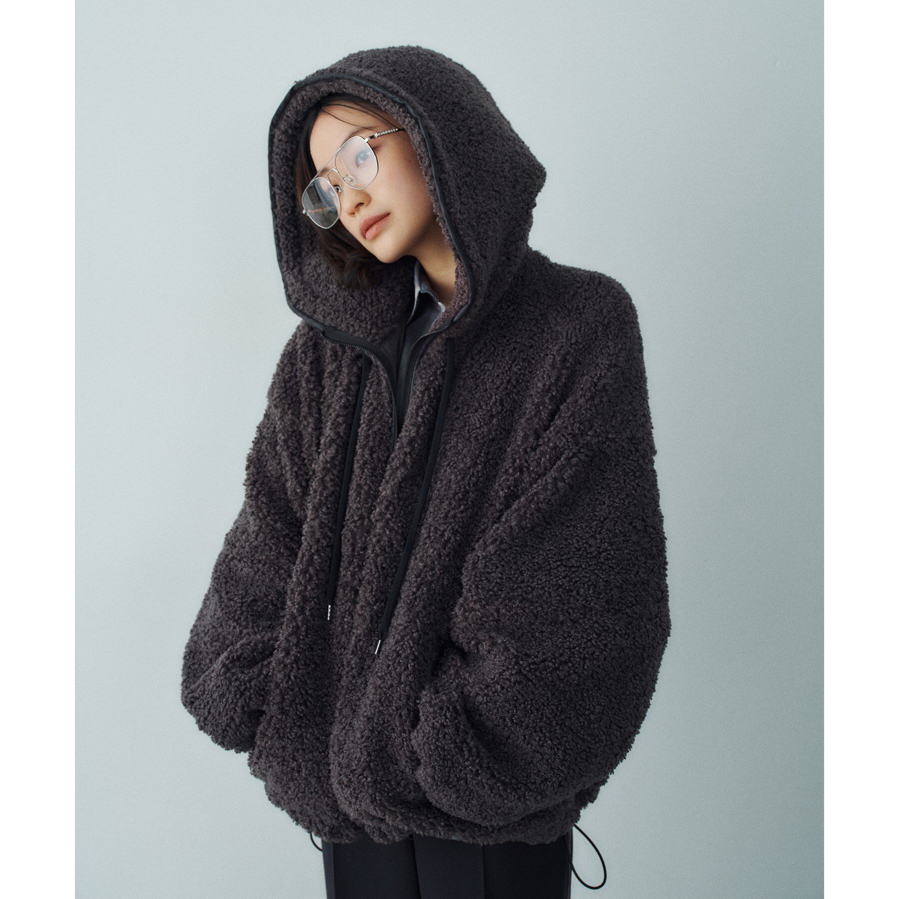 CODE A「boa hoodie blouson」|その他|チャコールグレー(0