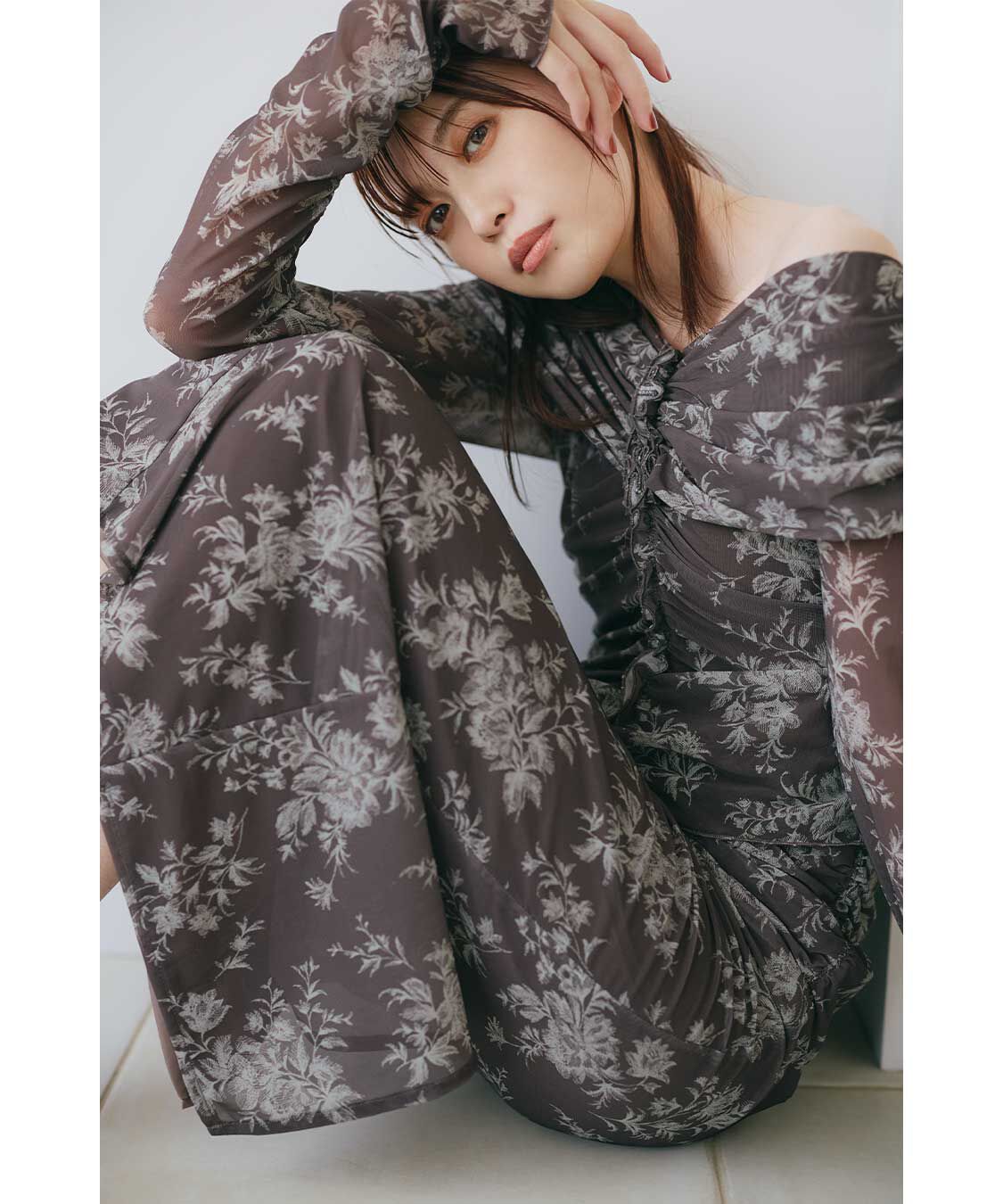 COCO DEAL「フラワープリントメッシュワンピース」|ワンピース|