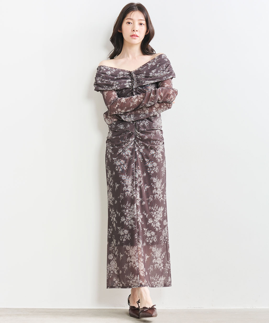 COCO DEAL「フラワープリントメッシュワンピース」|ワンピース|