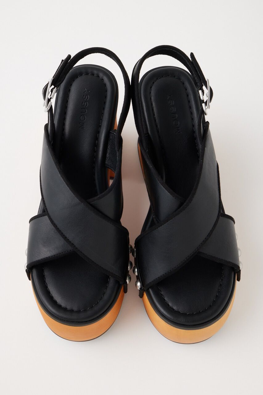 MOUSSY「CROSS BAND WOOD SOLE サンダル」|サンダル|