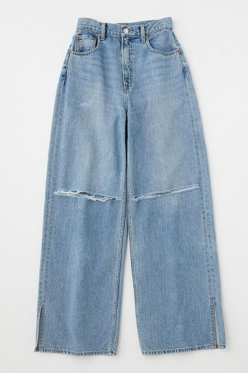 MOUSSY「KNEE SLIT LOOSE STRAIGHT」|デニム|