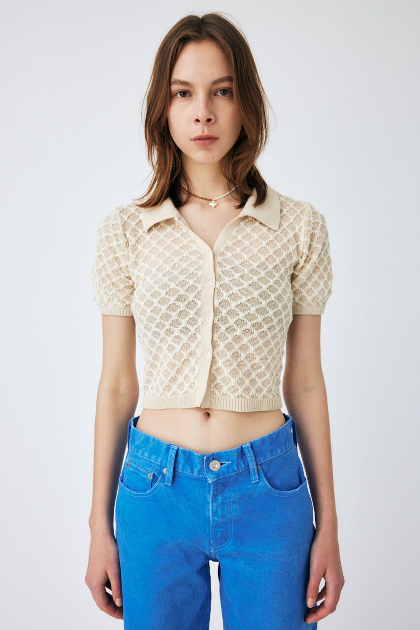 MOUSSY「OPENWORK KNIT POLO」|ニット・セーター|IVOY3