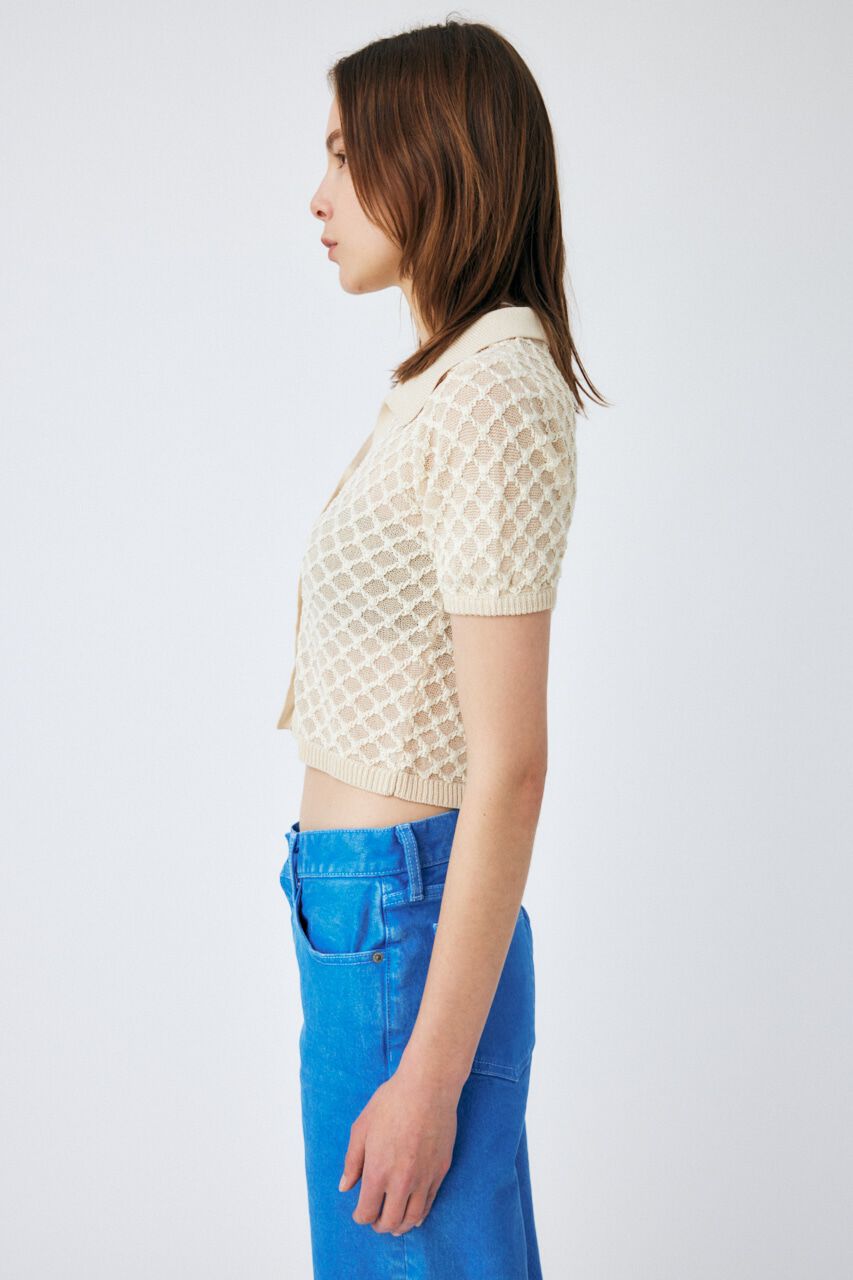MOUSSY「OPENWORK KNIT POLO」|ニット・セーター|