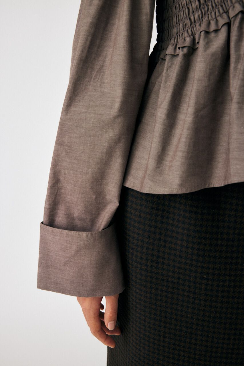 MOUSSY「SHIRRING OFF SHOULDER シャツ」|シャツ・ブラウス|