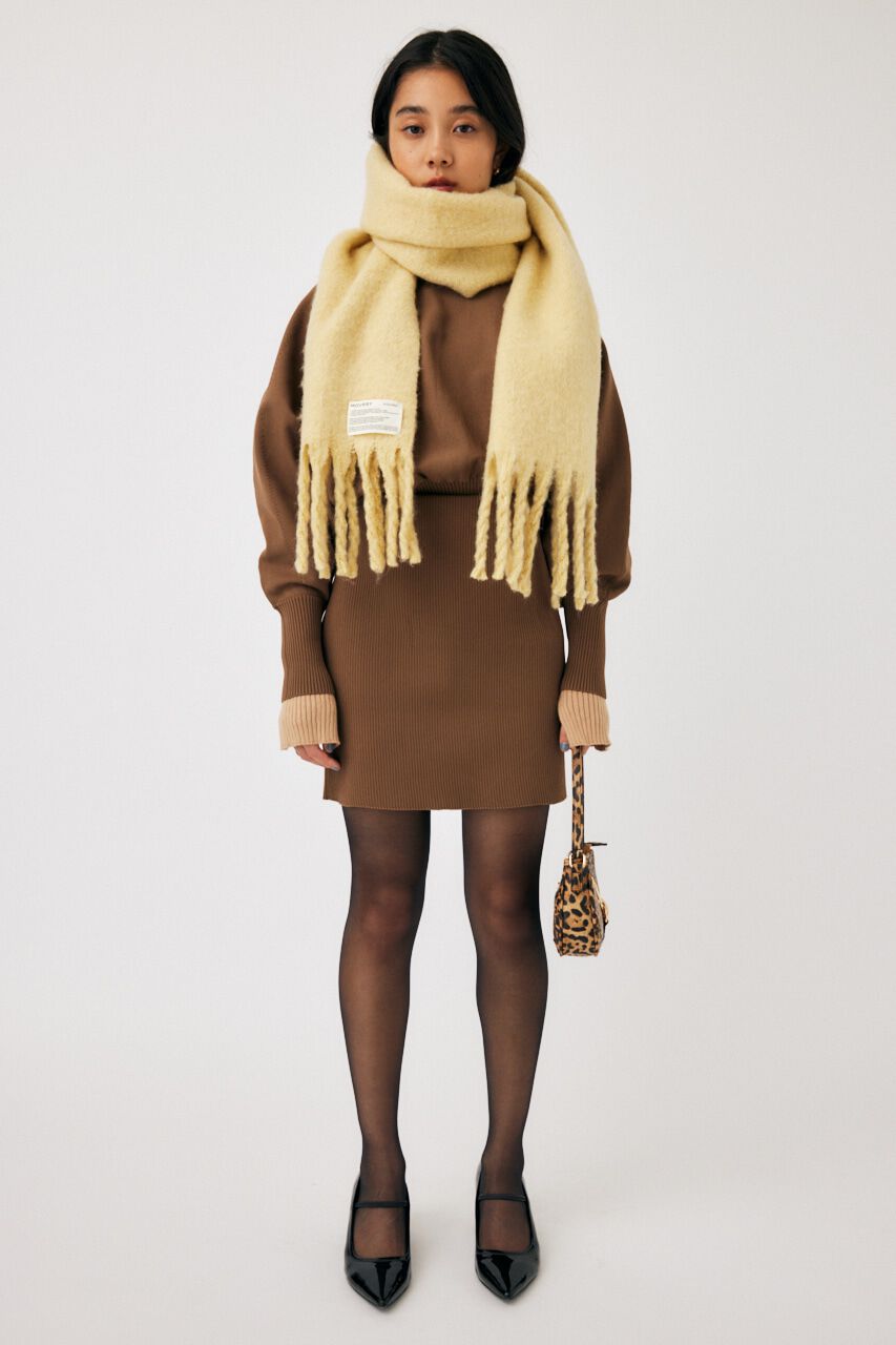 MOUSSY「KNIT COMBI MINI ドレス」|ワンピース|BRN