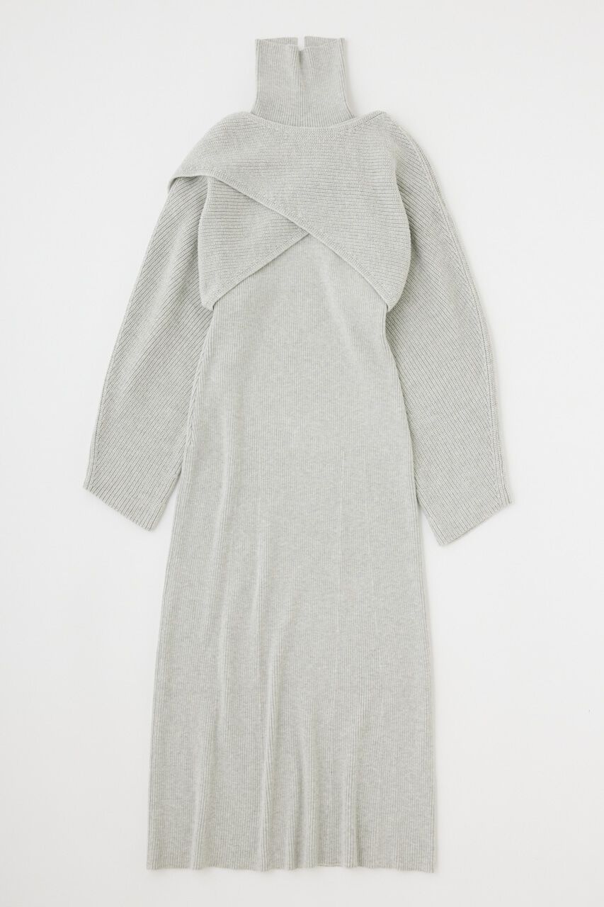 MOUSSY「SWITCHING RIB KNIT ドレス」|ワンピース|