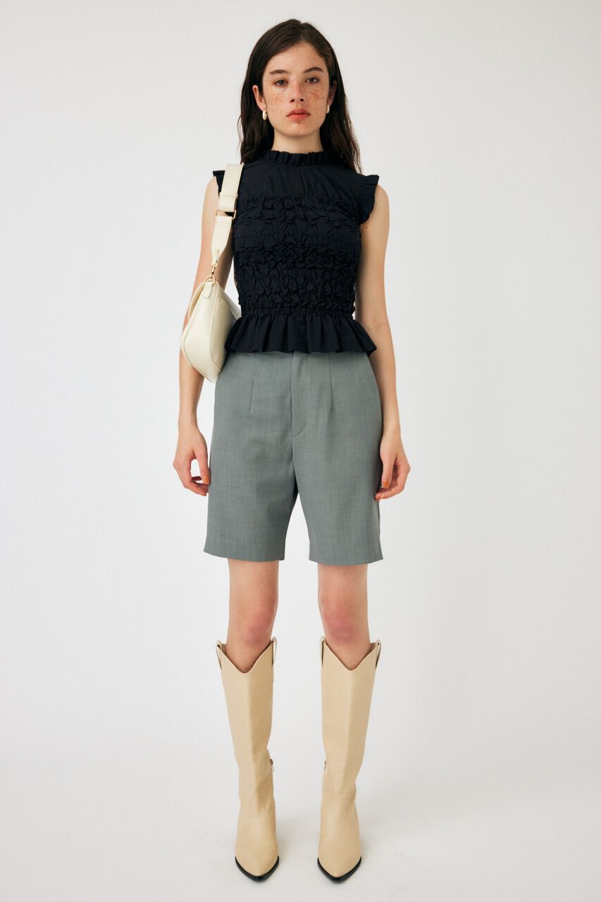 MOUSSY「WRINKLED FRILL ブラウス」|シャツ・ブラウス|BLK