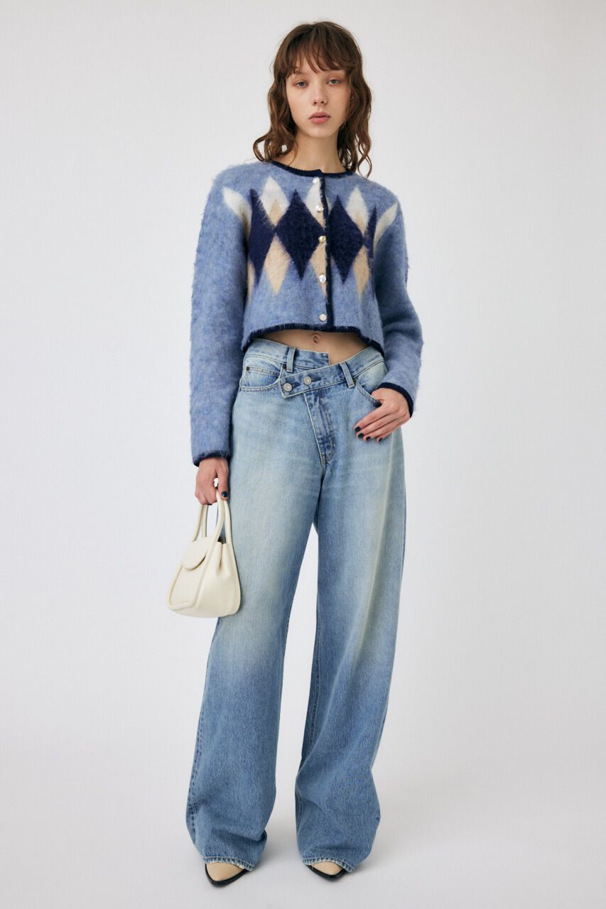MOUSSY「ARGYLE SHAGGY カーディガン」|カーディガン|