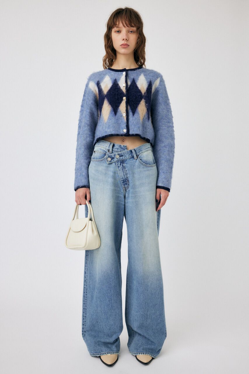 MOUSSY「ARGYLE SHAGGY カーディガン」|カーディガン|