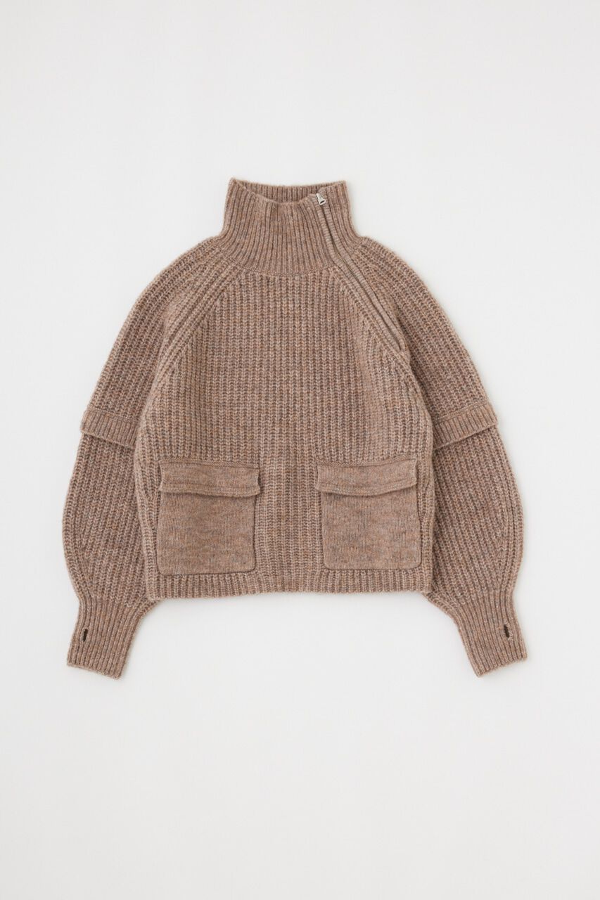 MOUSSY「ASYMMETRIC HALF ZIP プルオーバー」|ニット・セーター|