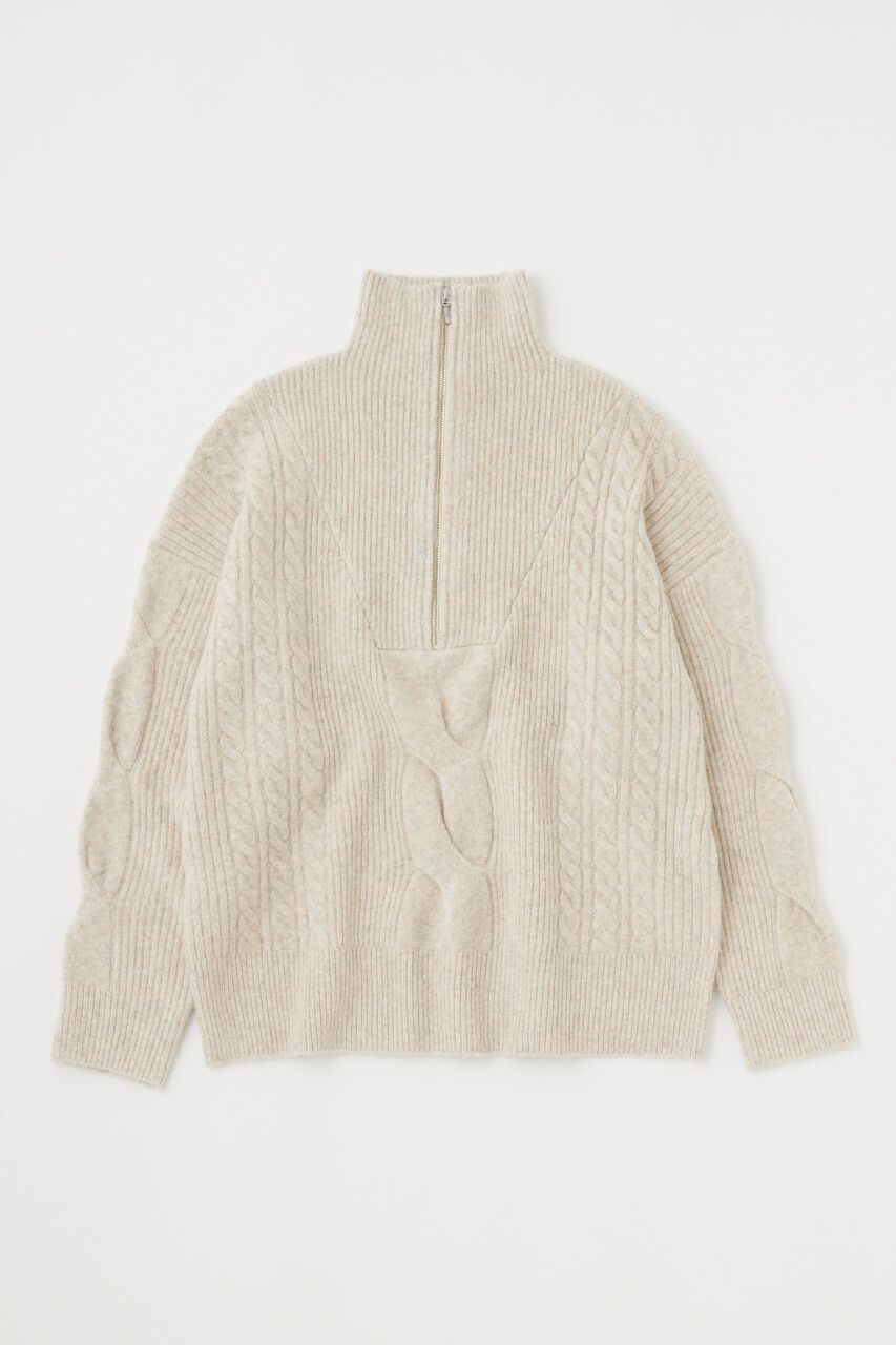 MOUSSY「HALF ZIP CABLE ニット」|ニット・セーター|