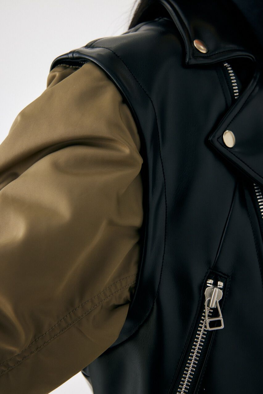 MOUSSY「FAUX LEATHER DETACHABLE ジャケット」|その他|