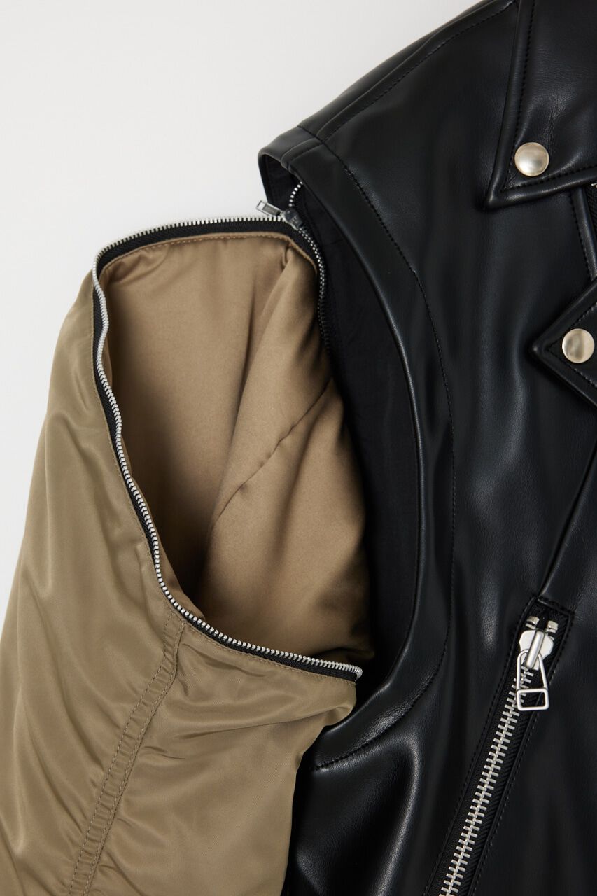 MOUSSY「FAUX LEATHER DETACHABLE ジャケット」|その他|