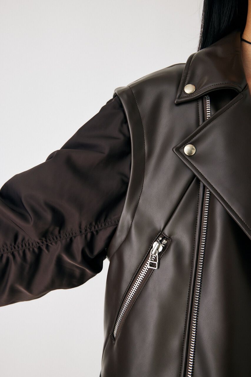 MOUSSY「FAUX LEATHER DETACHABLE ジャケット」|その他|