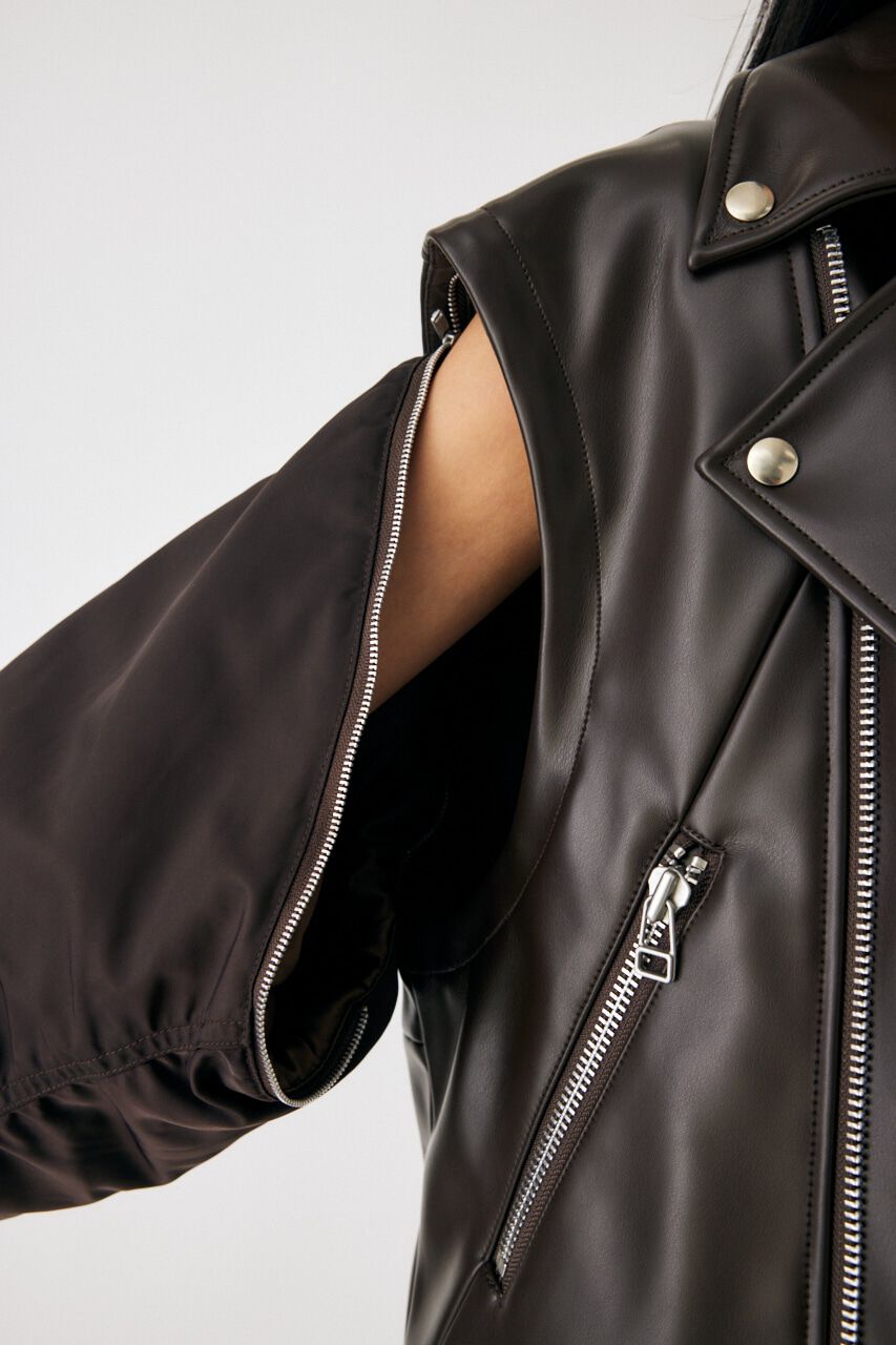 MOUSSY「FAUX LEATHER DETACHABLE ジャケット」|その他|