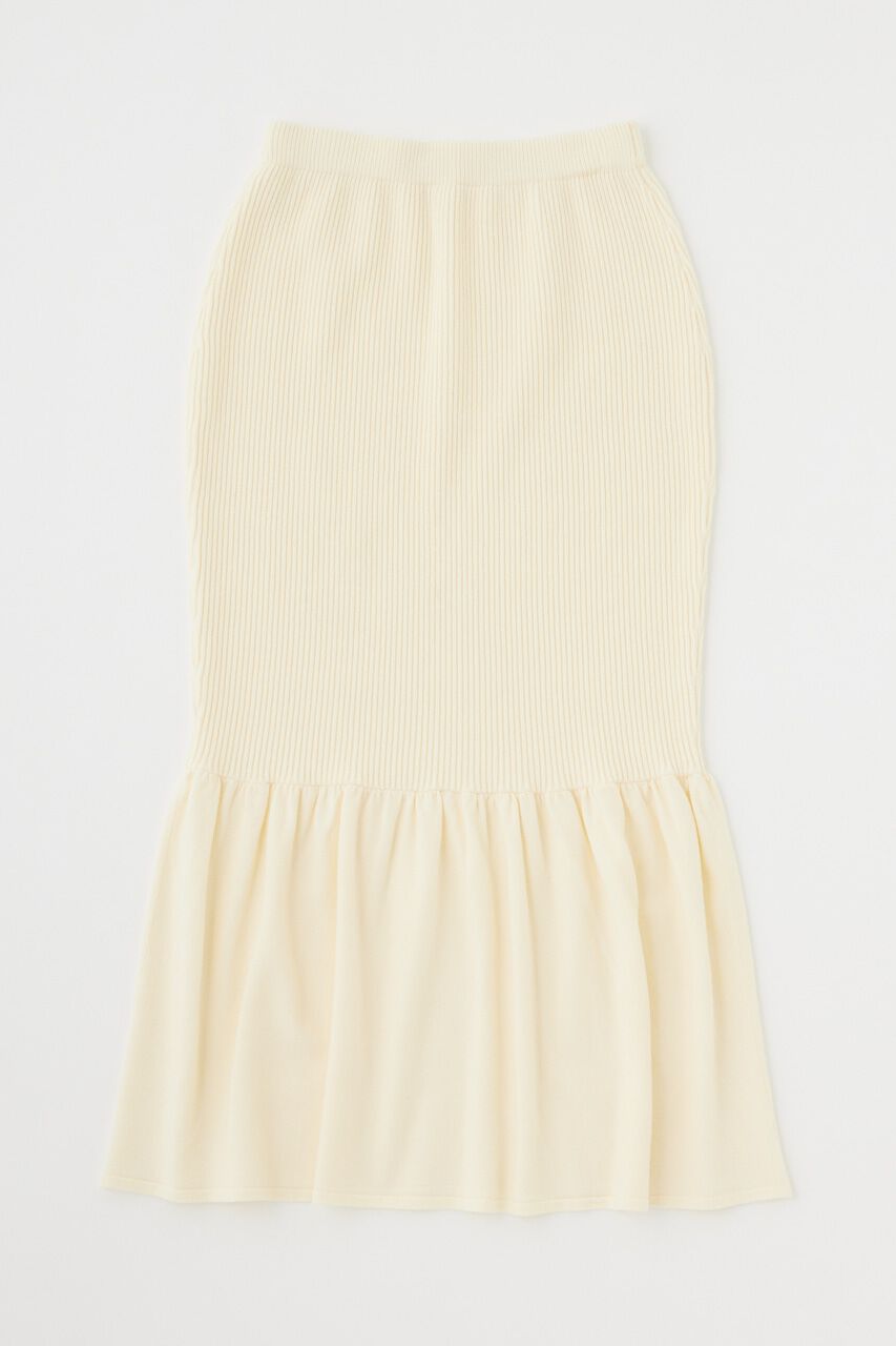 MOUSSY「SWITCHING RIB KNIT スカート」|スカート|WHT