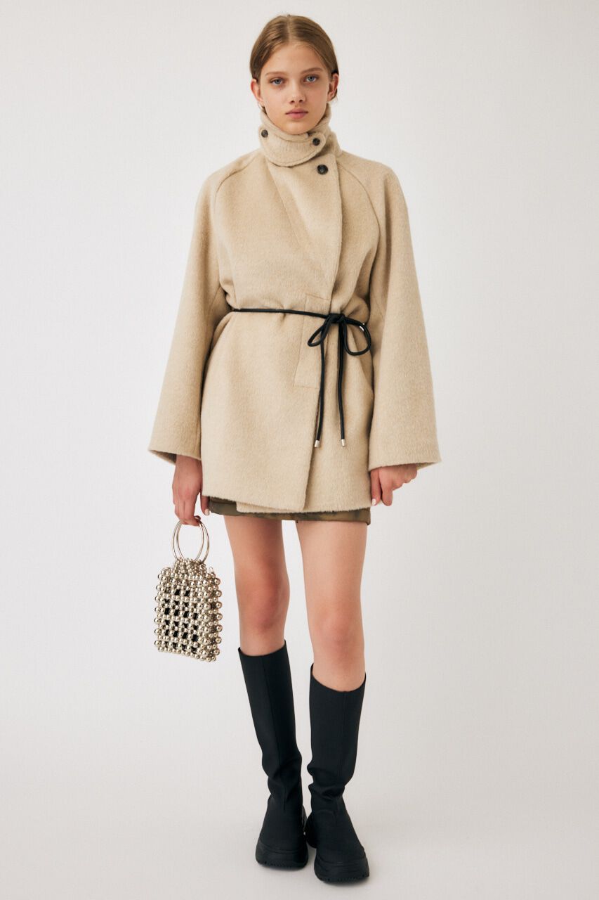 MOUSSY「BIG COLLAR MINI コート」|その他|L/BEG1
