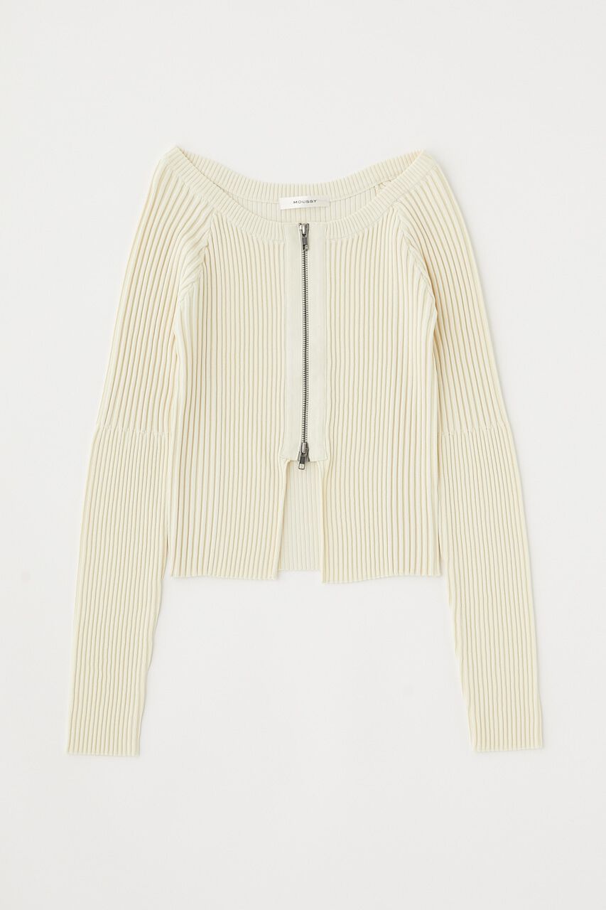 MOUSSY「ZIP UP RIB トップス」|ニット・セーター|IVOY3